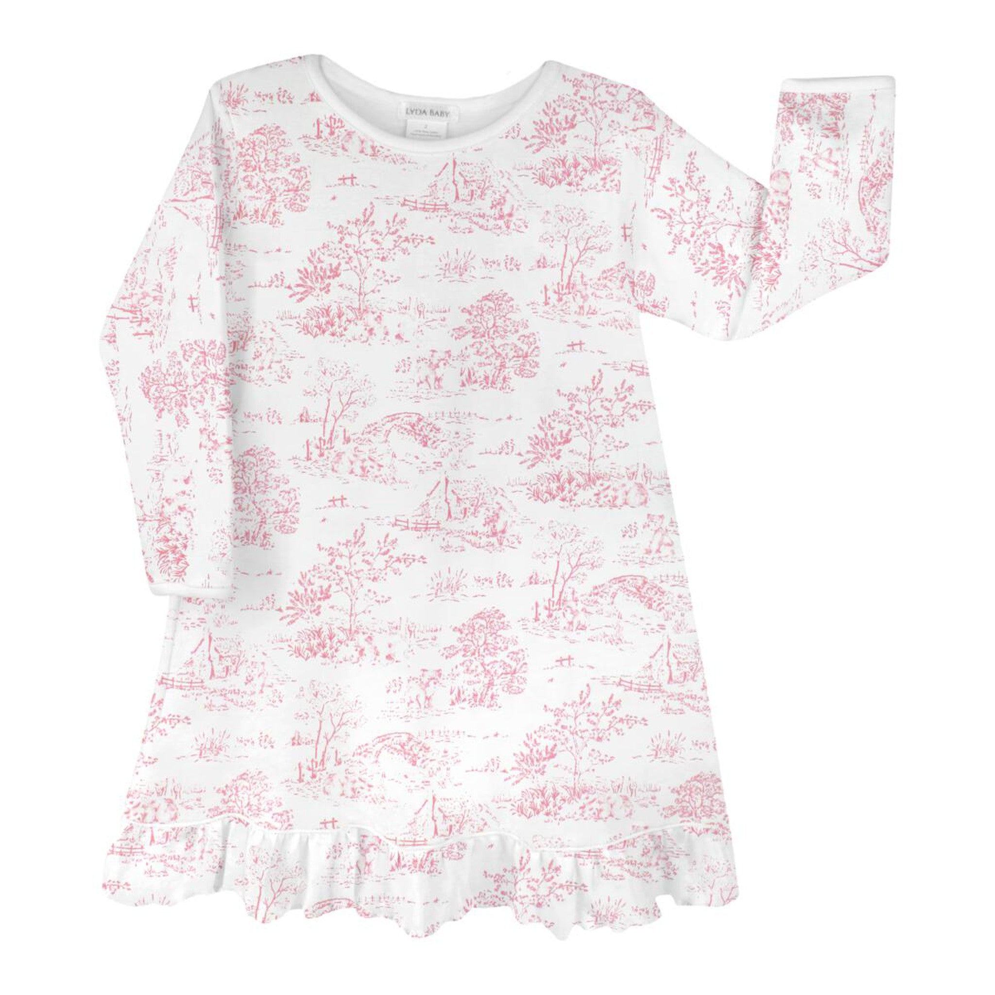 Toile de Jouy Pima Nightgown Pink