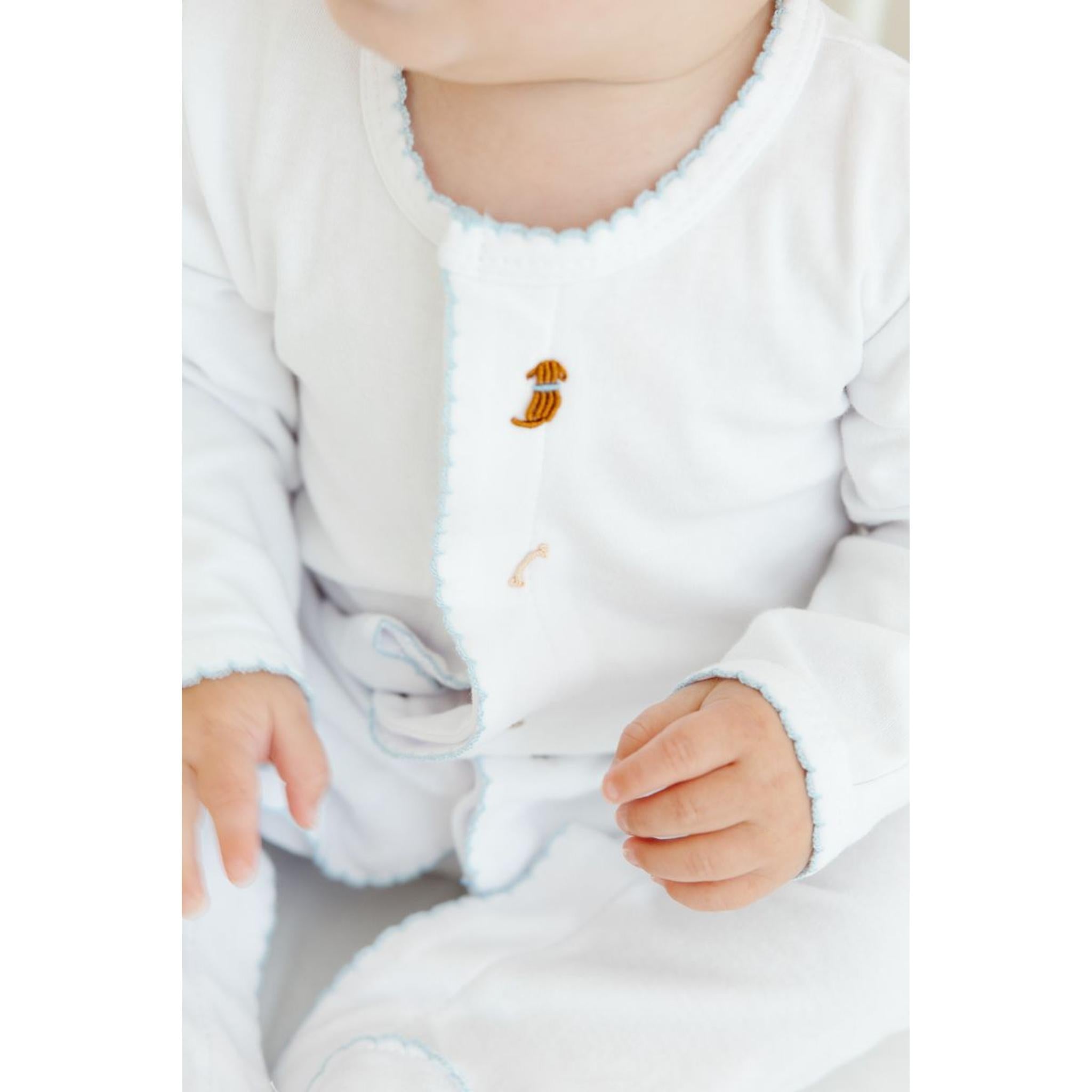 Footie - Puppy Dog Tails Hand Stitched Sleeper