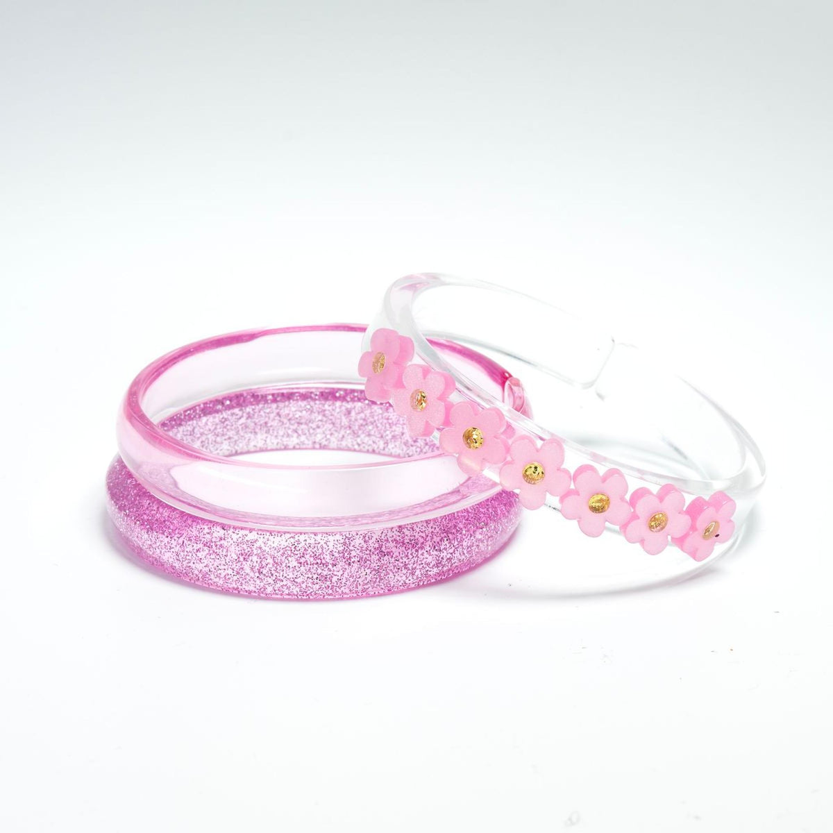 Flowers Satin Pink Bangles
