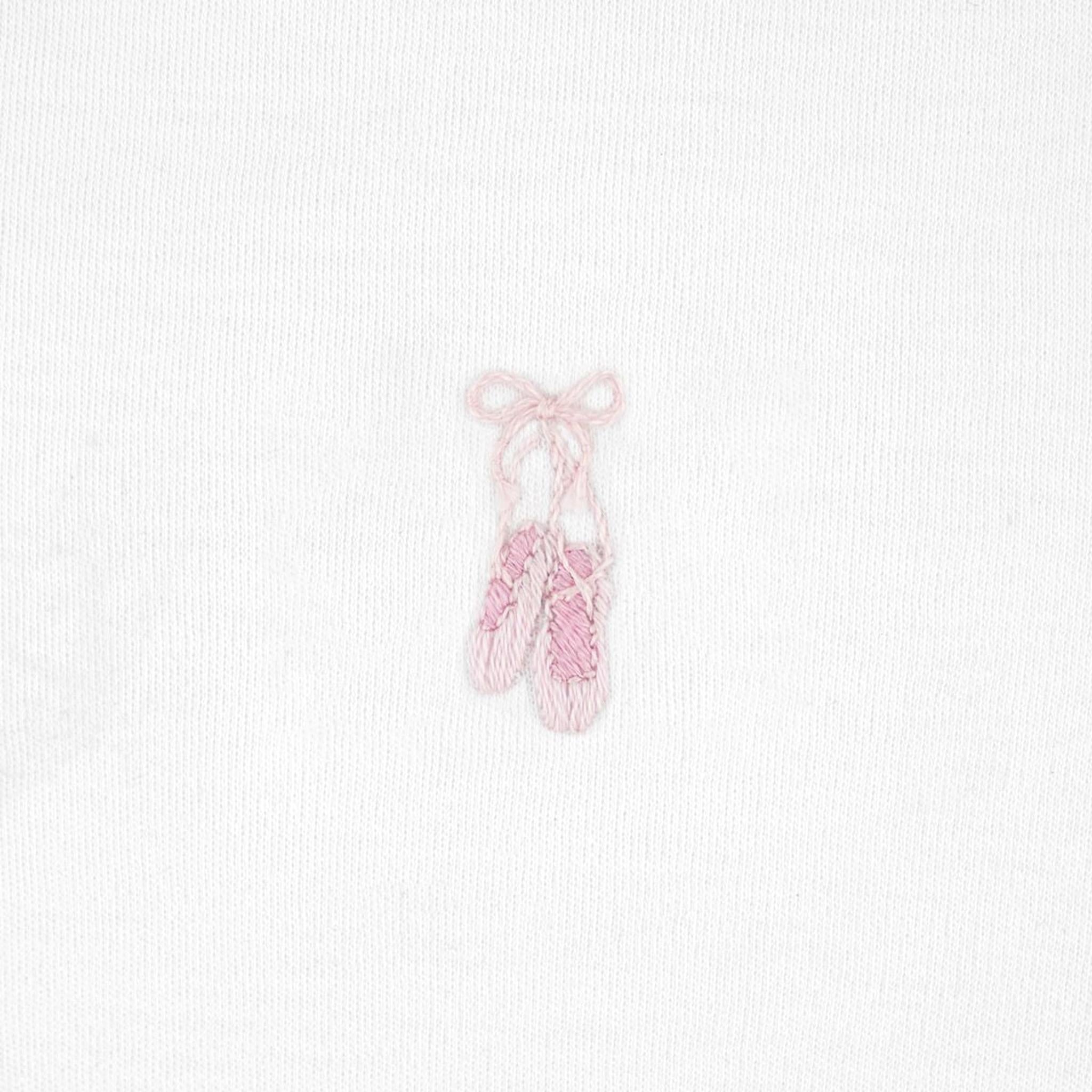Ballerina Ruffle Embroidered Pima Footie