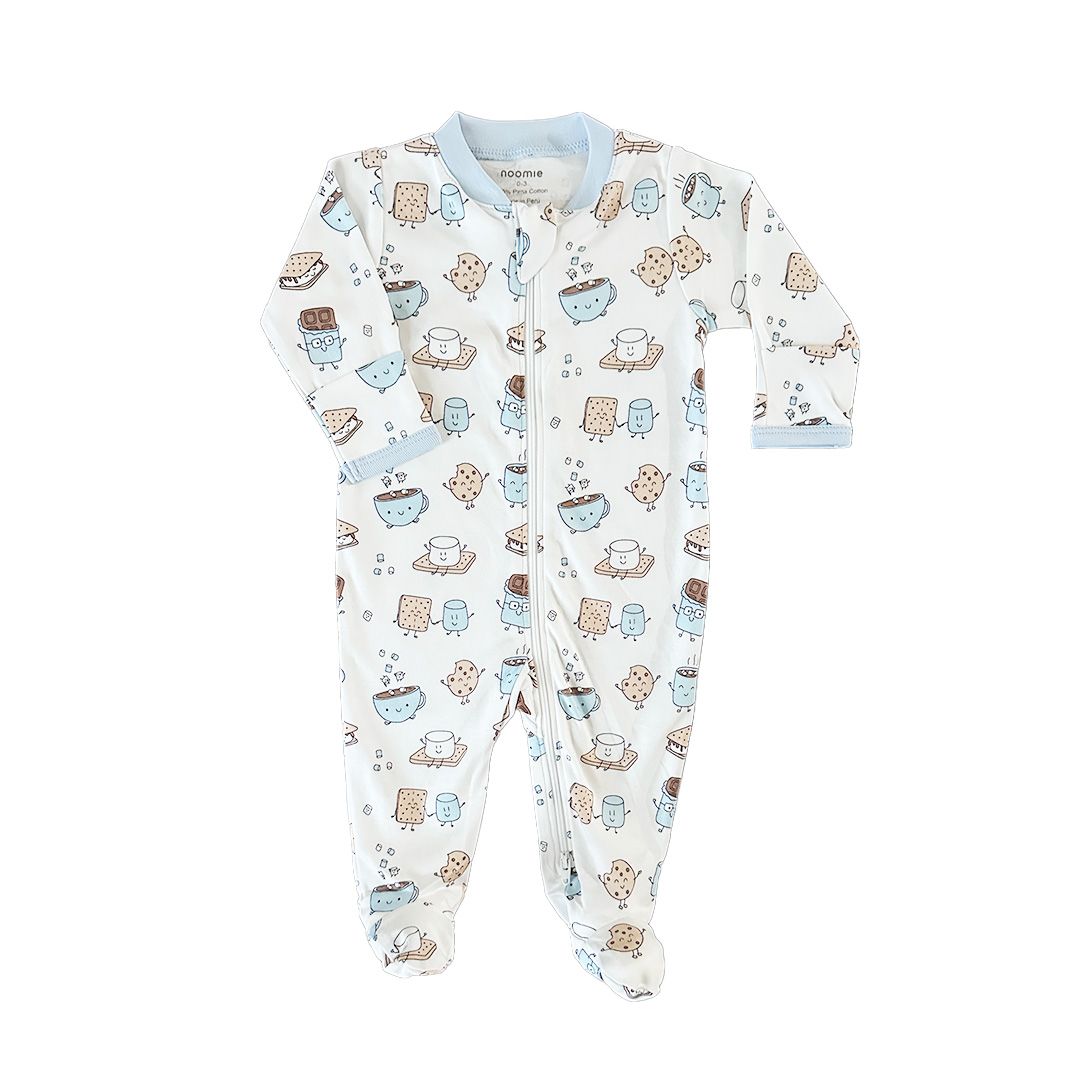 Zipper Footie Smores Blue