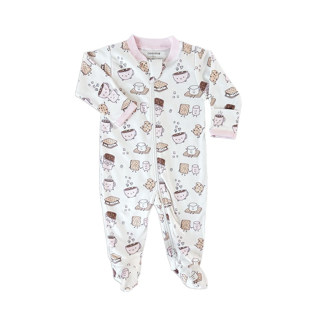 Zipper Footie Smores Pink