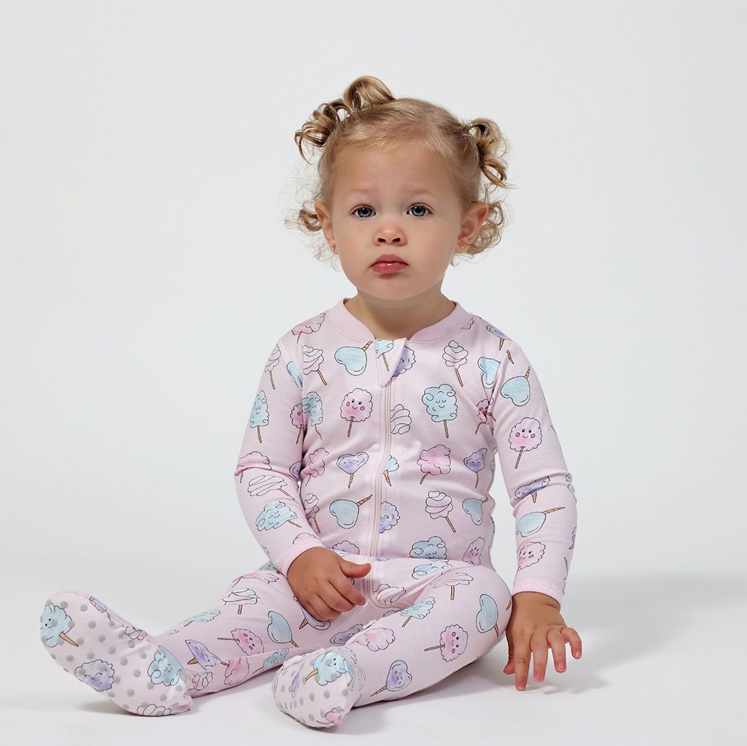 Zipper Footie Cotton Candy
