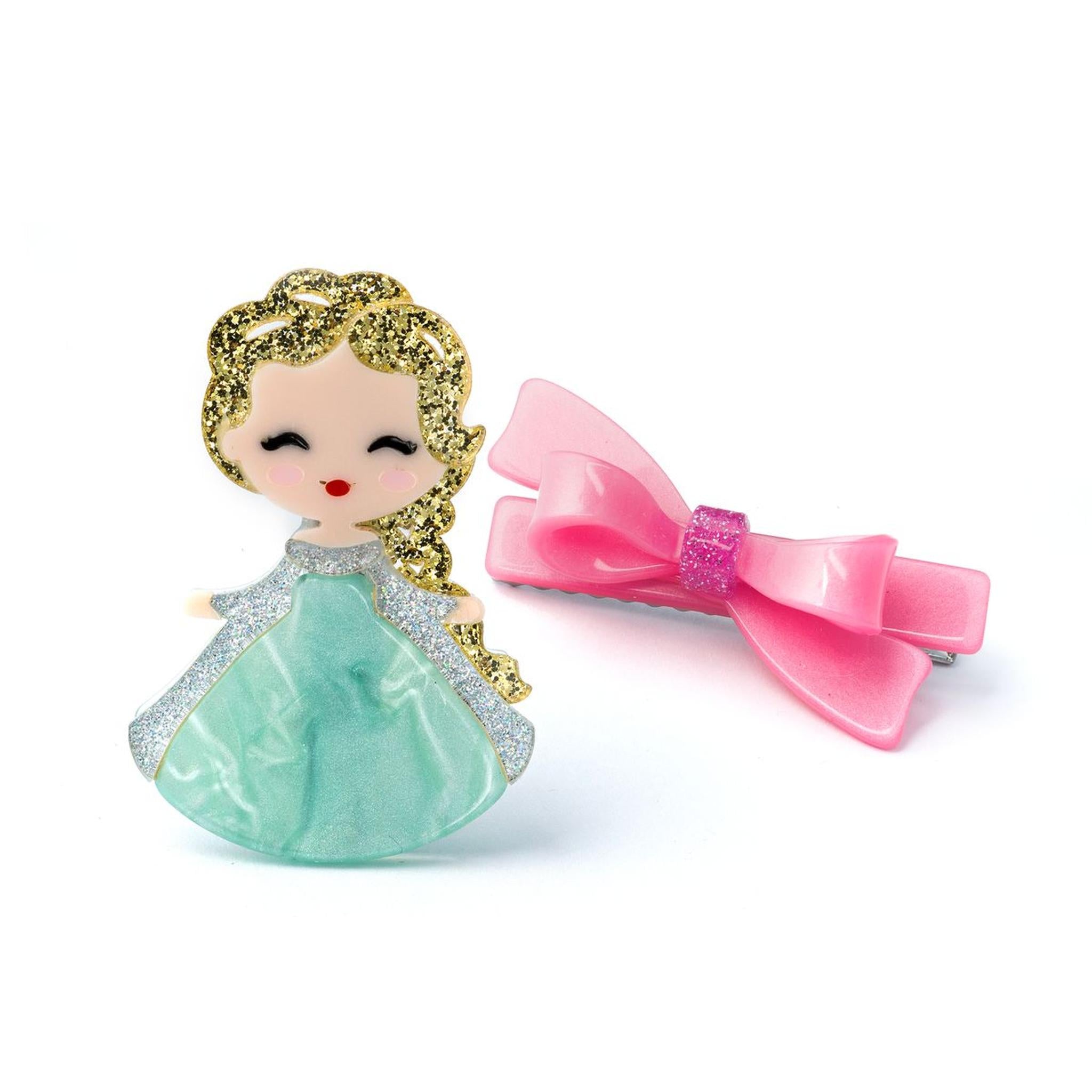Princess + Bow Alligator Clips