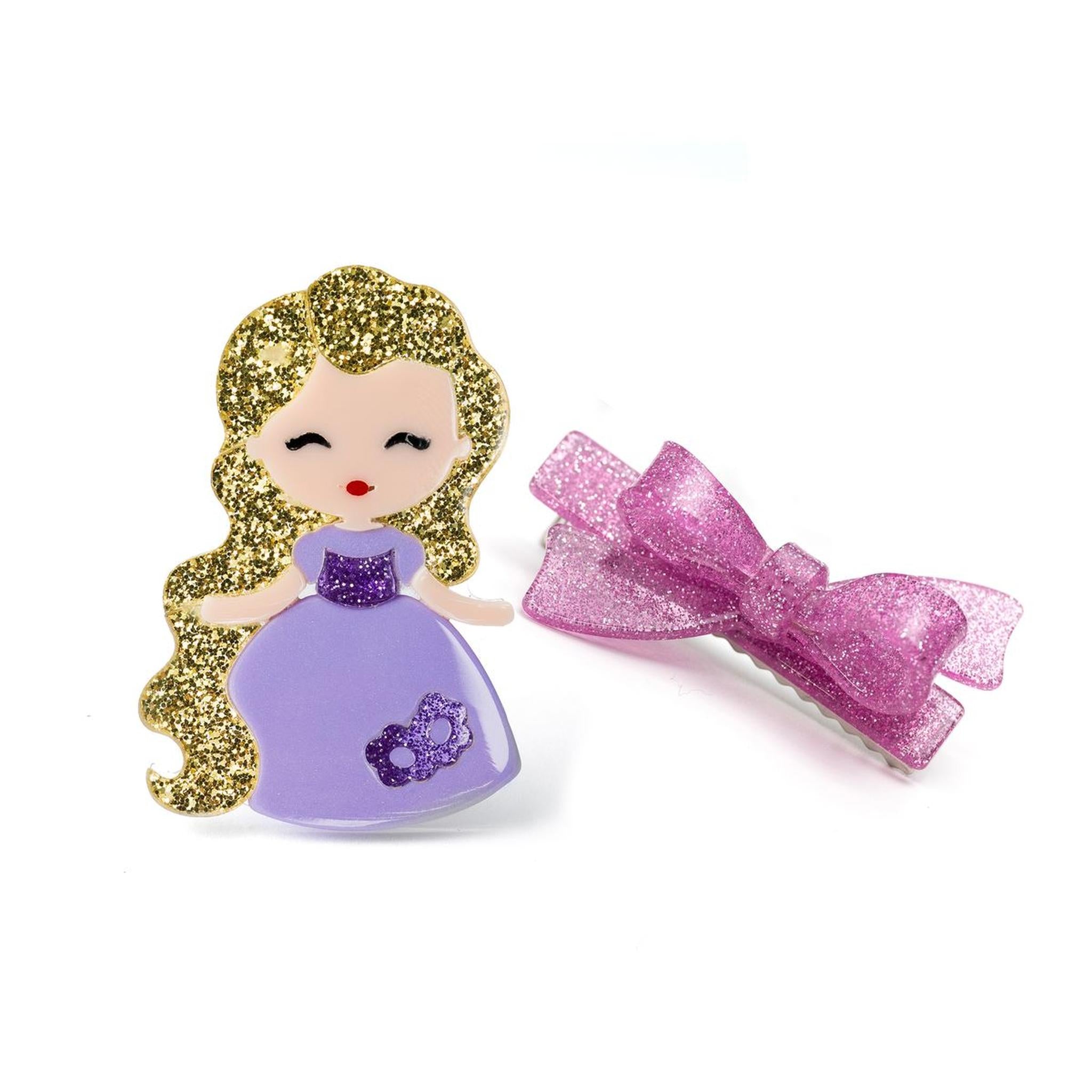 Princess + Bow Alligator Clips