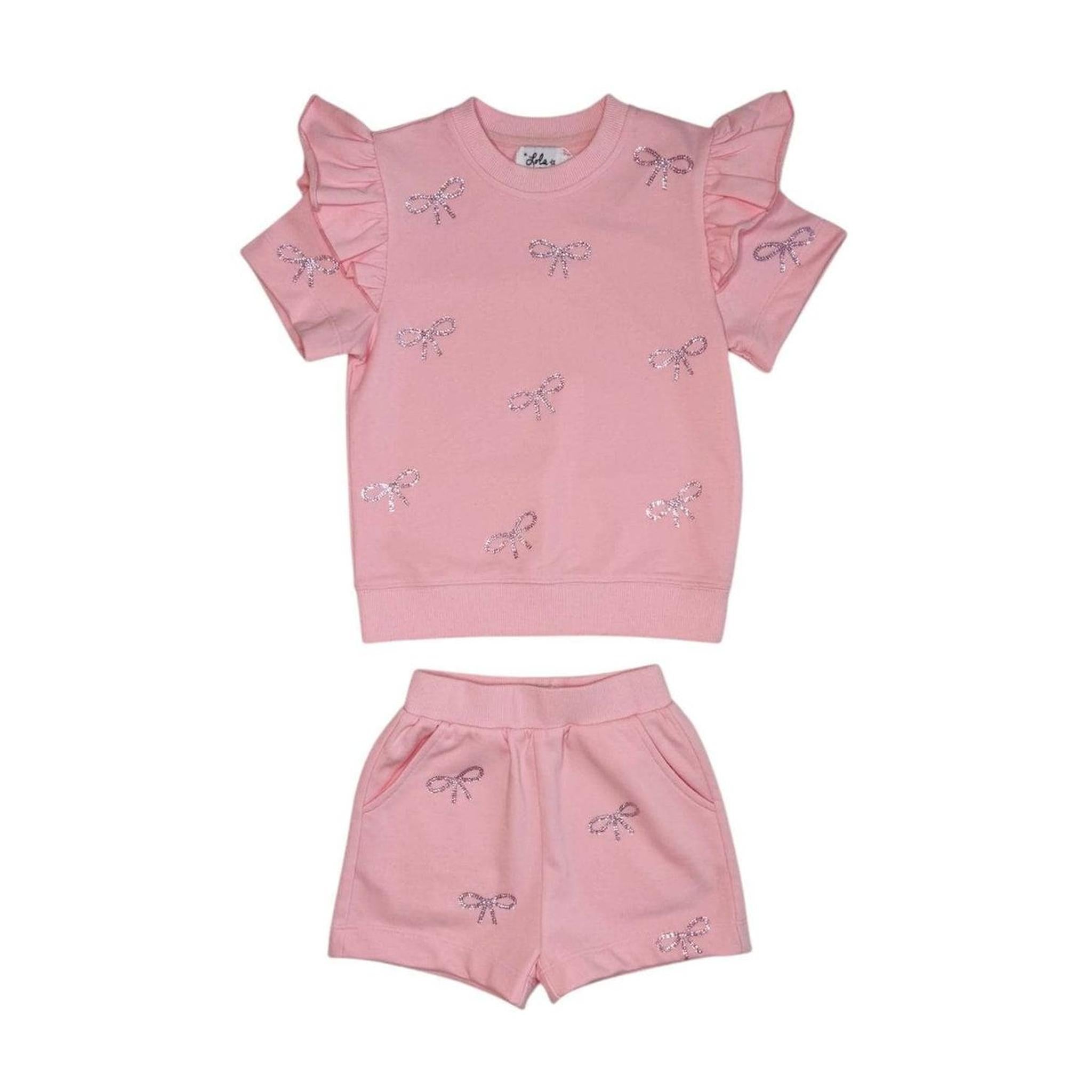 Pretty in Crystal Bows Short Set