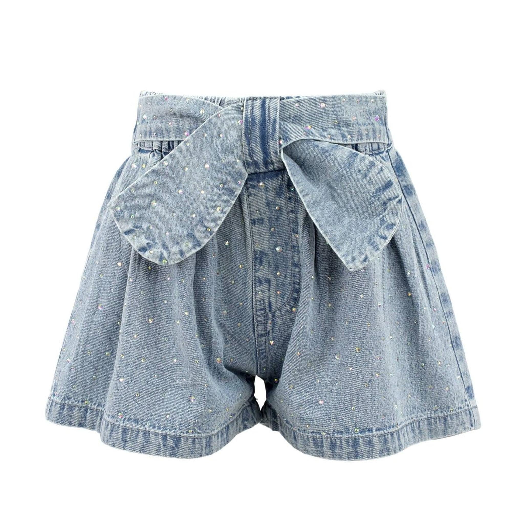 Sparkle Bow Denim Short