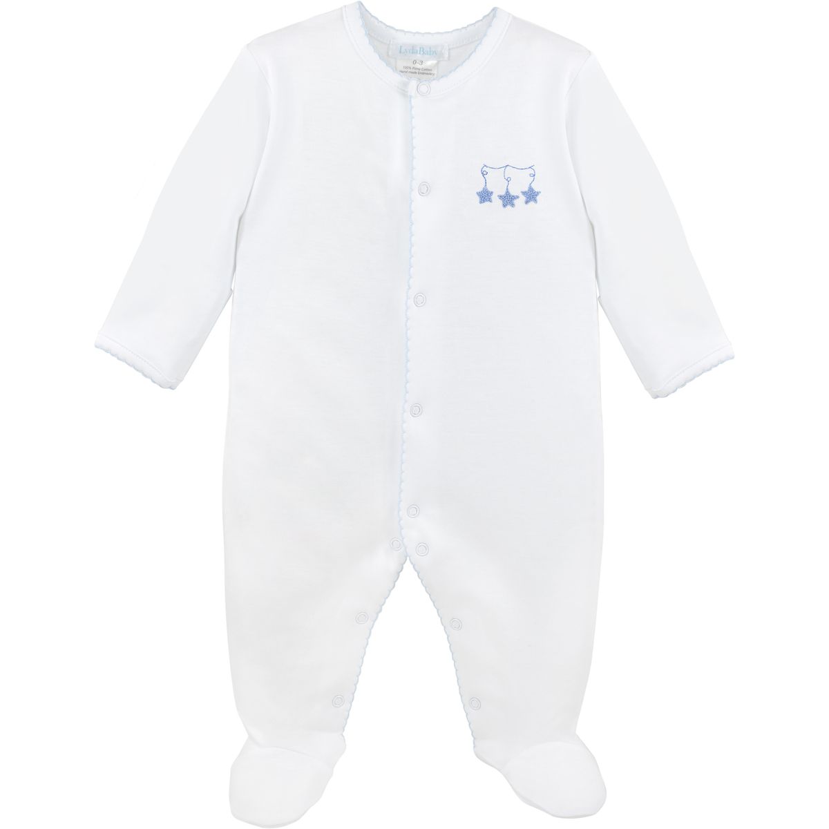 Star Confetti Embroidered Pima Footie