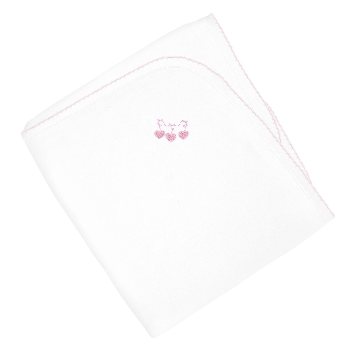 Heart Confetti Embroidered Pima Blanket
