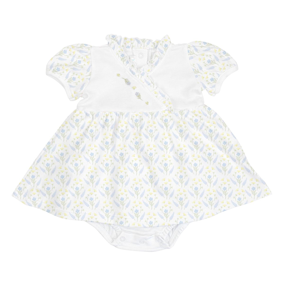 Serene Floral Embroidered Pima Dress