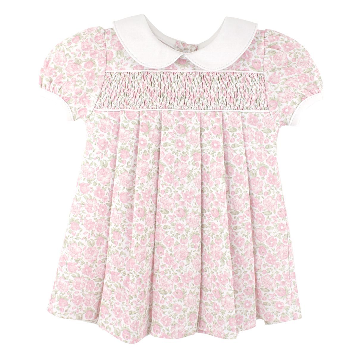 Elegant Floral Smocked Pima Dress