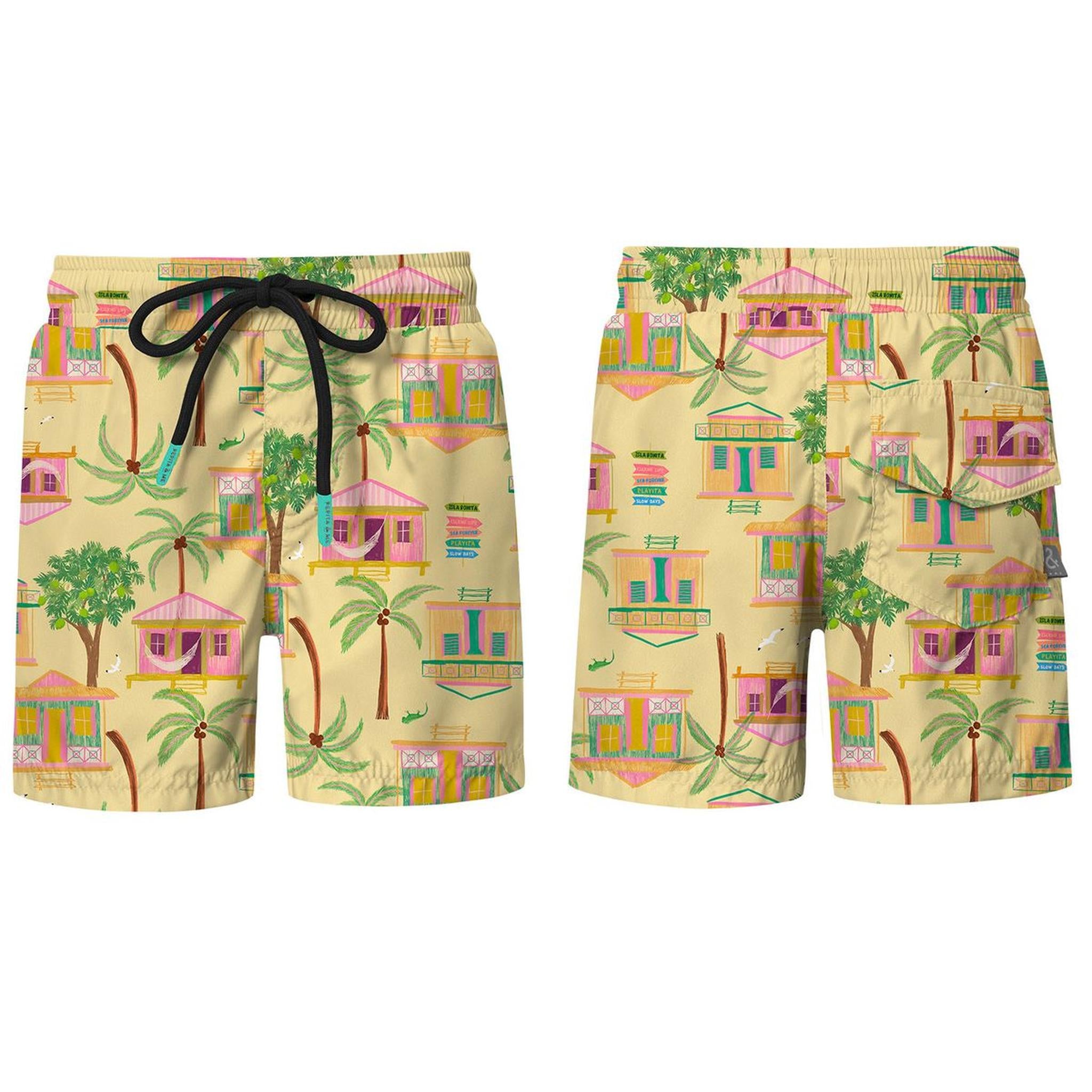 SWIMSHORTS - CASITAS ISLEÑAS AMARILLO