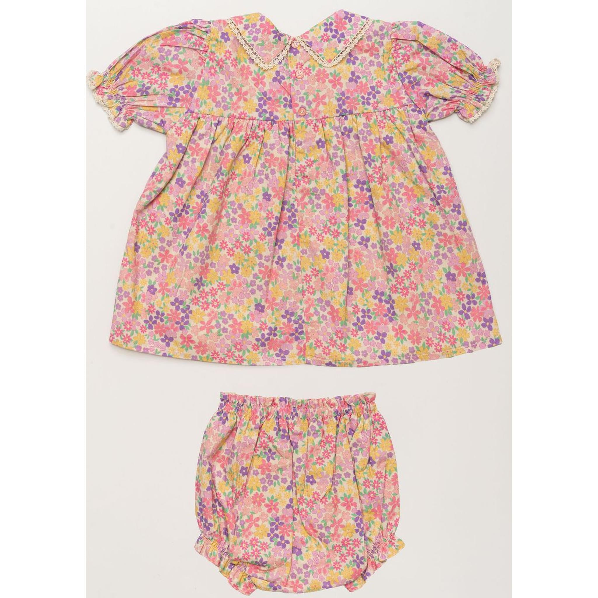 SOFIA BABY DRESS & BLOOMERS - EMMA FLORAL PURPLE