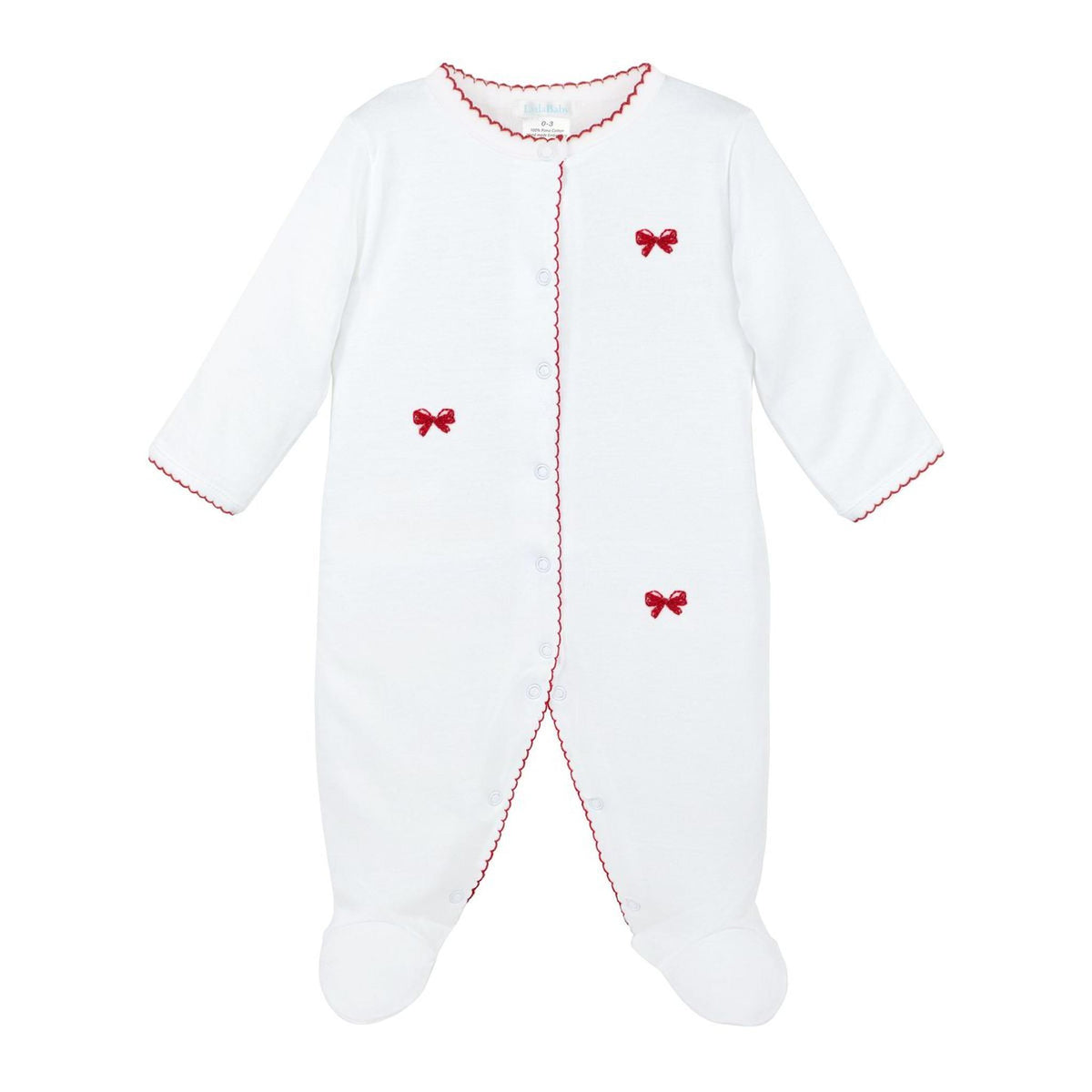 Red Bows Embroidered Pima Footie
