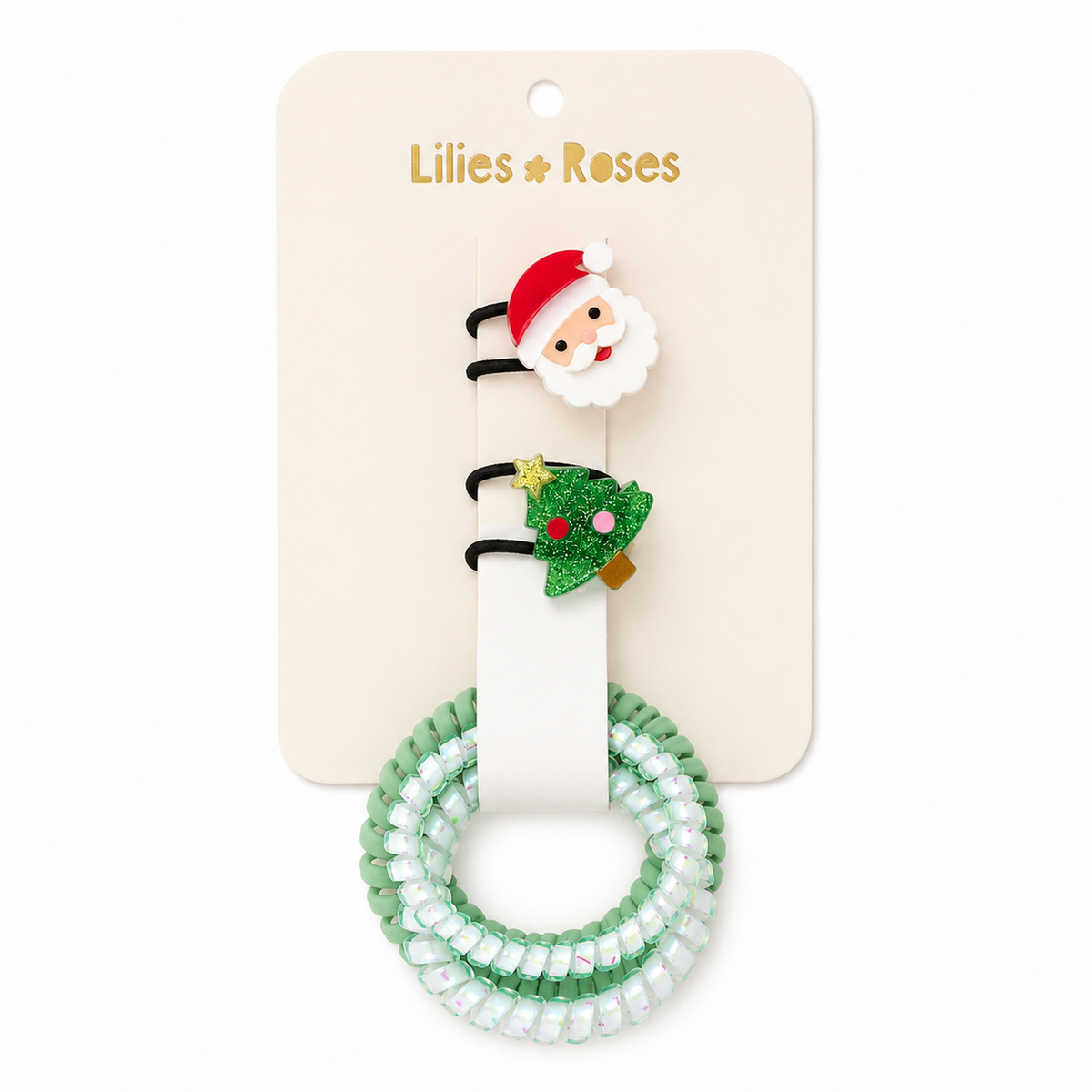 Santa Tree Hair Ties Set