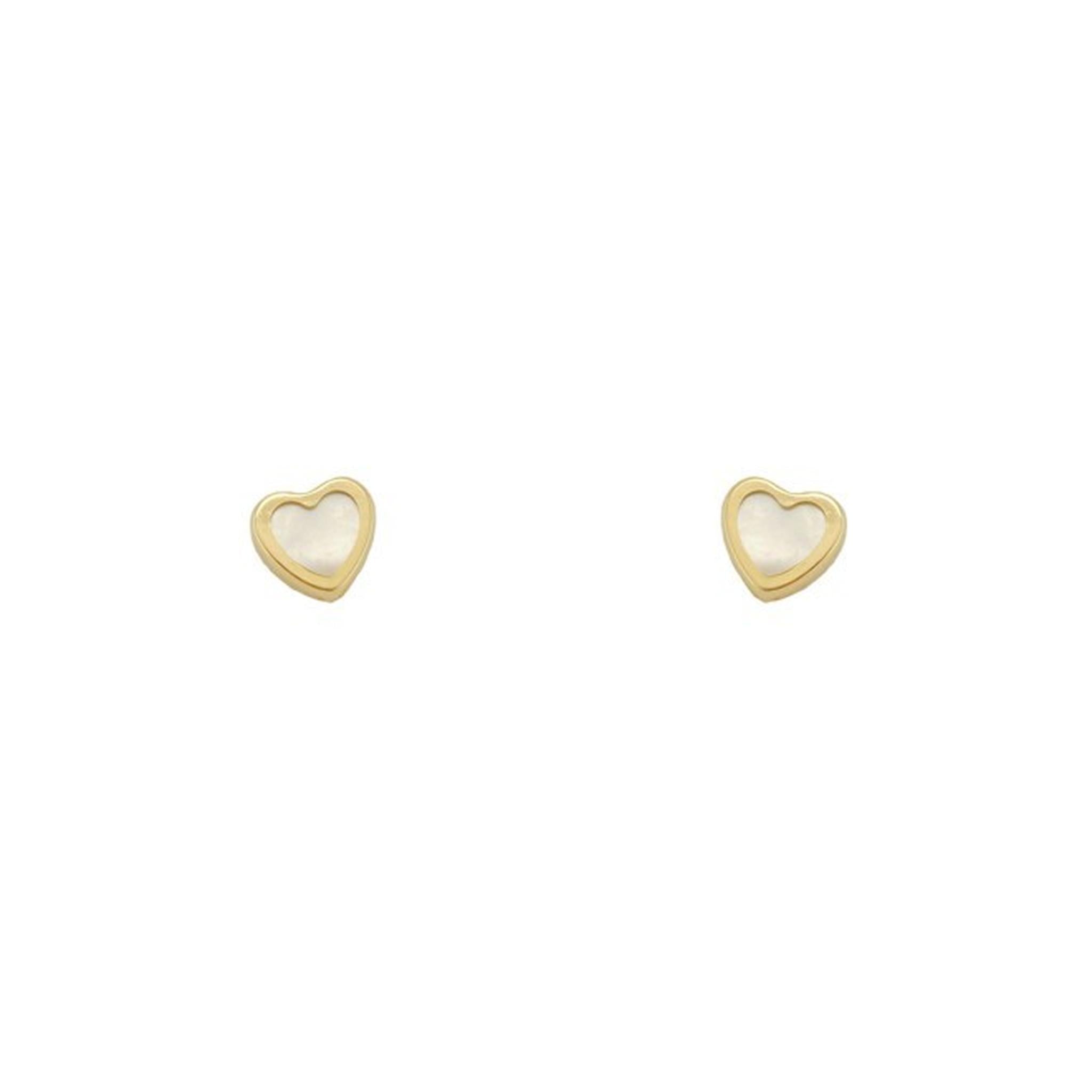 Heart Gold Earrings - Mother of Pearl