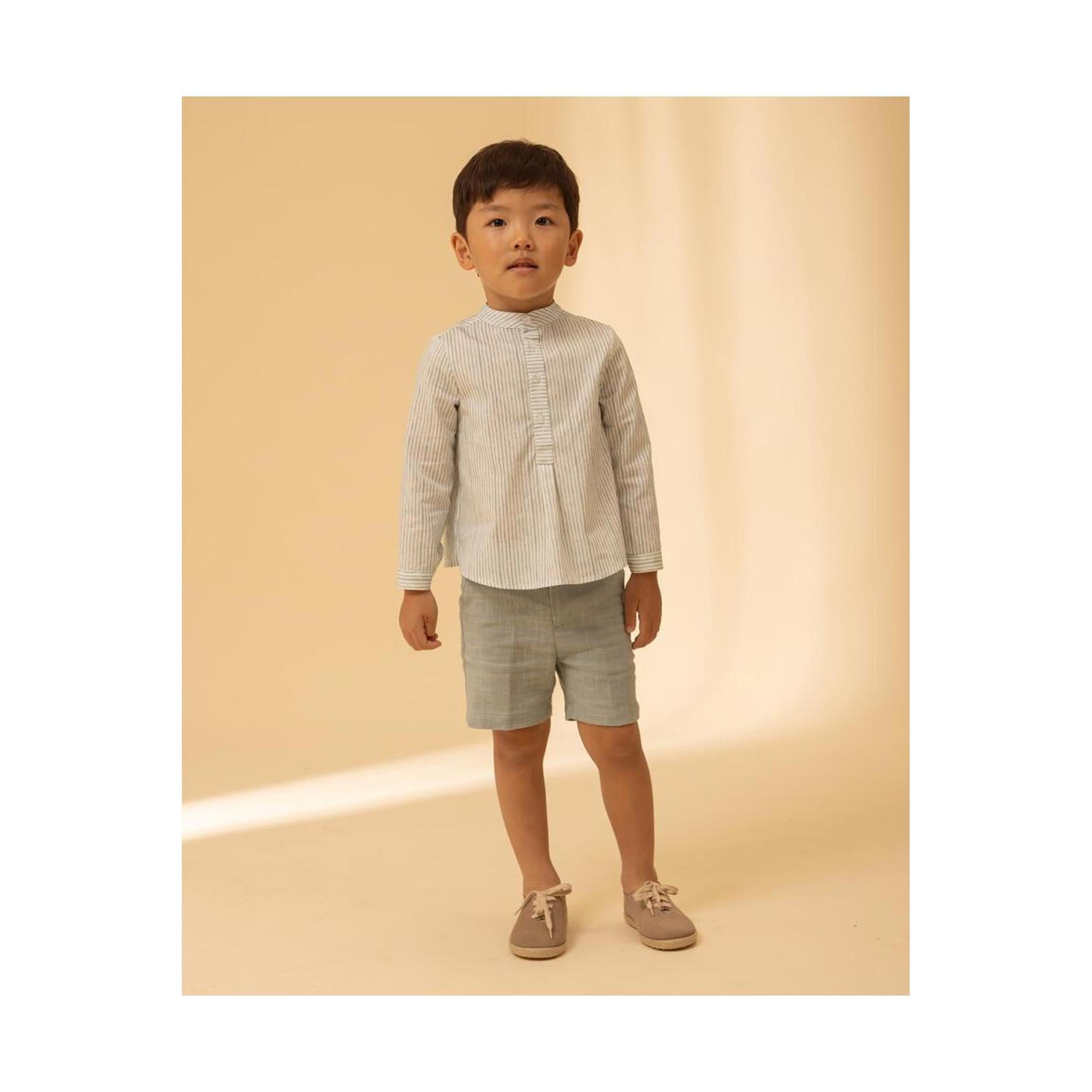Stripes Linen Short Set