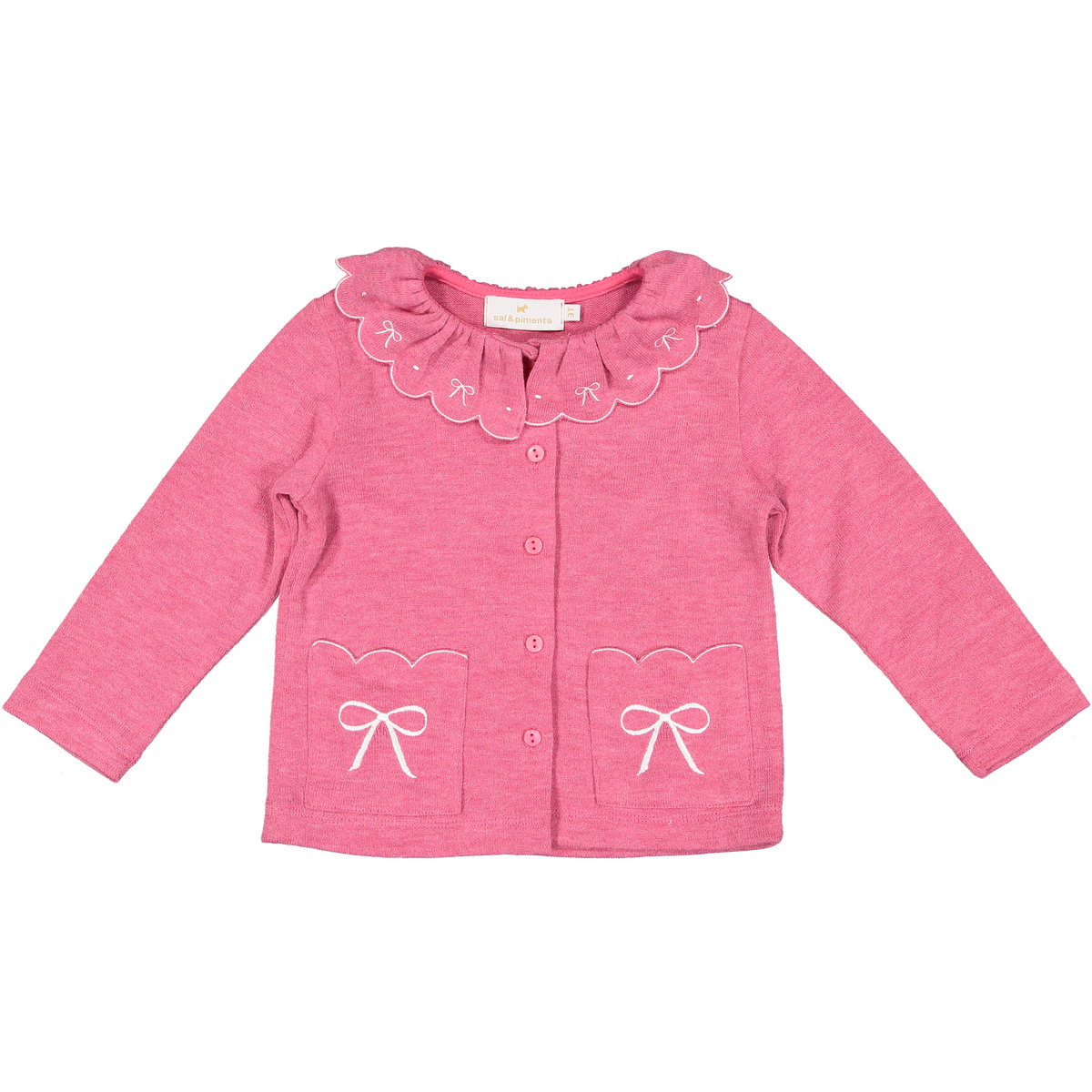 Fucshia Bow Cardigan