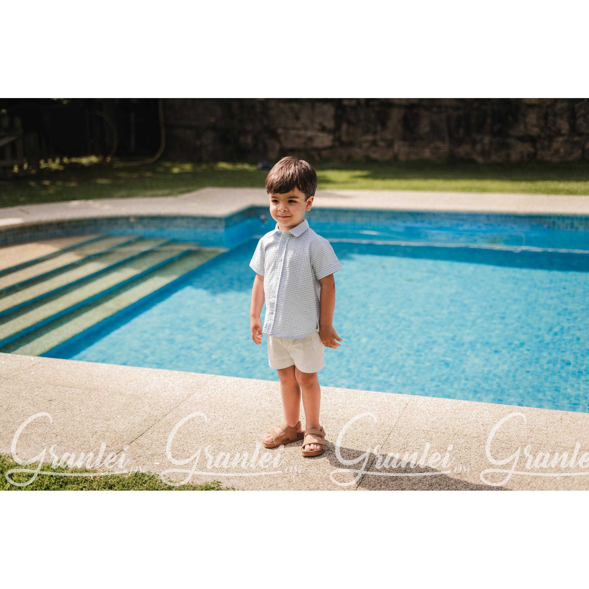 Blue GIngham Short Set