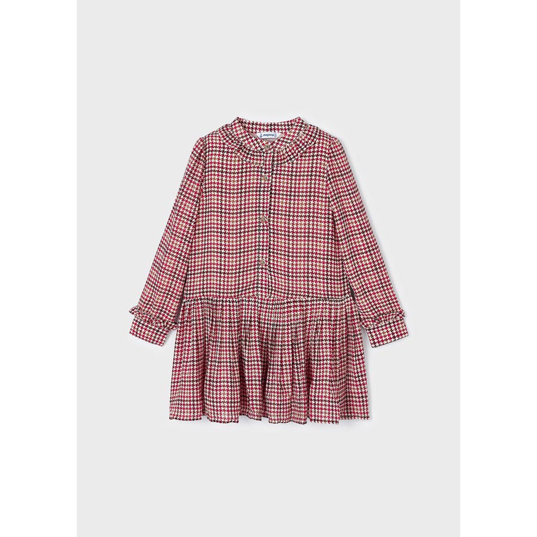 Chiffon houndstooth dress girl