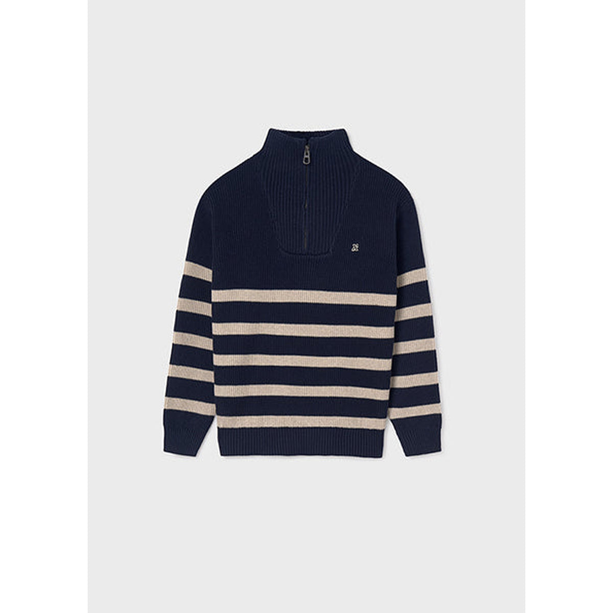 Boy Quarter Zip Striped Sweater