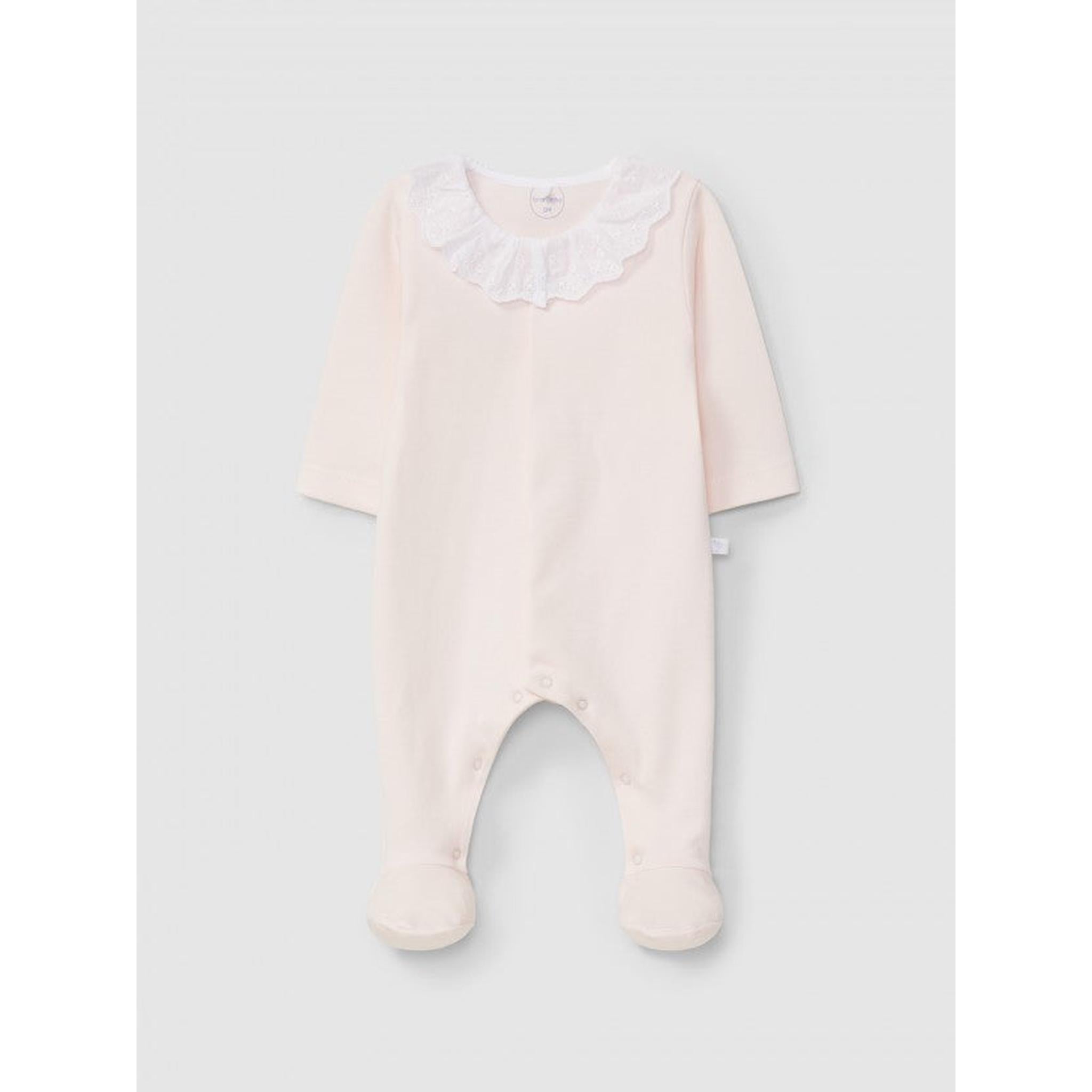Babygrow with ruffled collar English embroidery