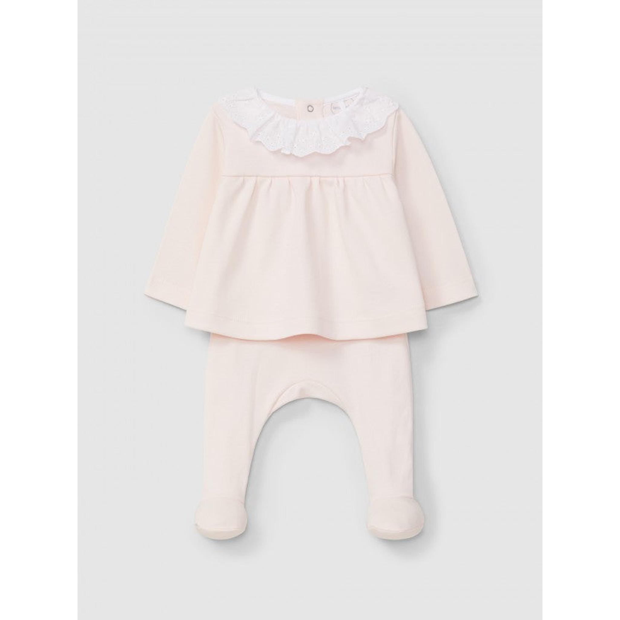 Two-piece set lace English embroidery