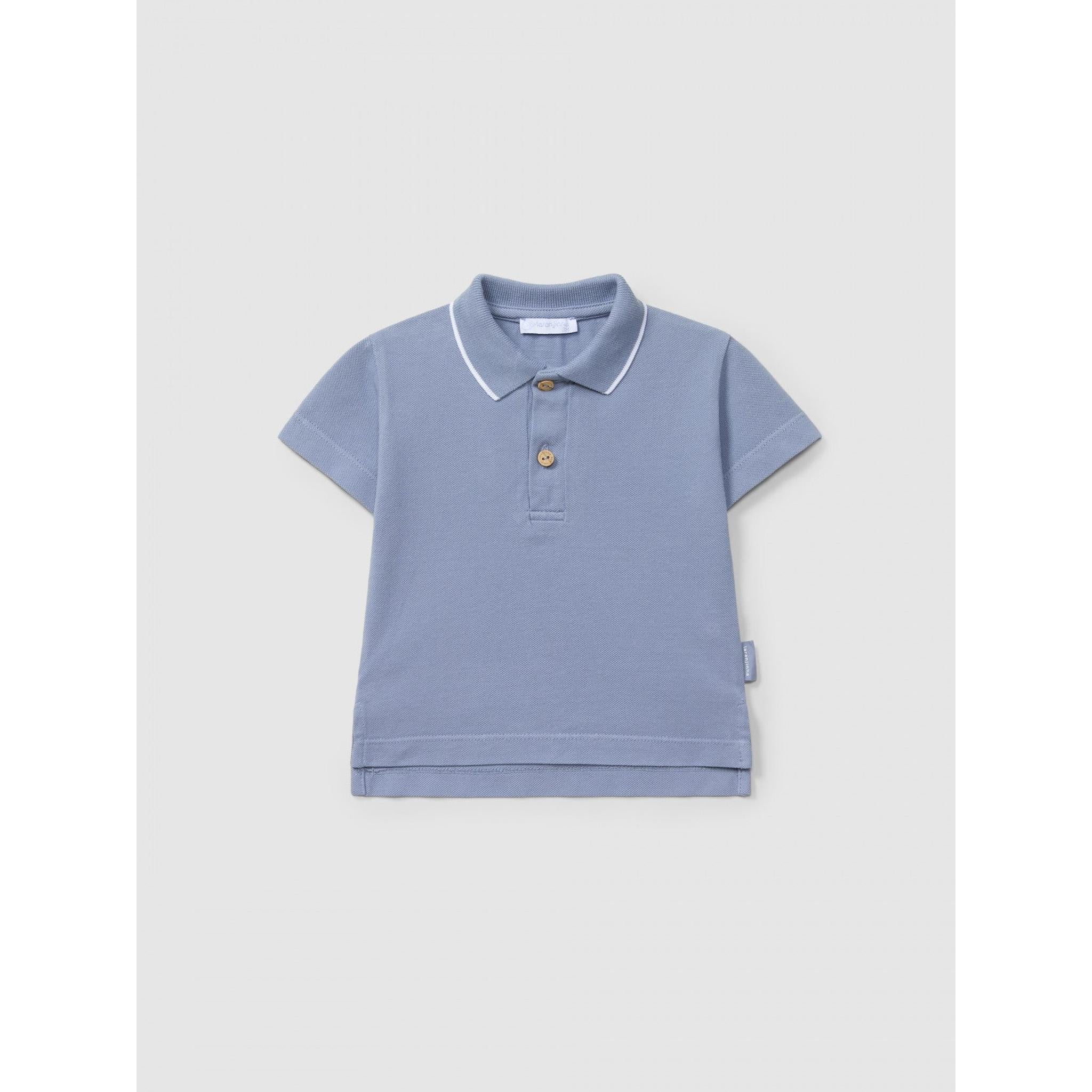 Polo shirt pique with stripe detail on the collar