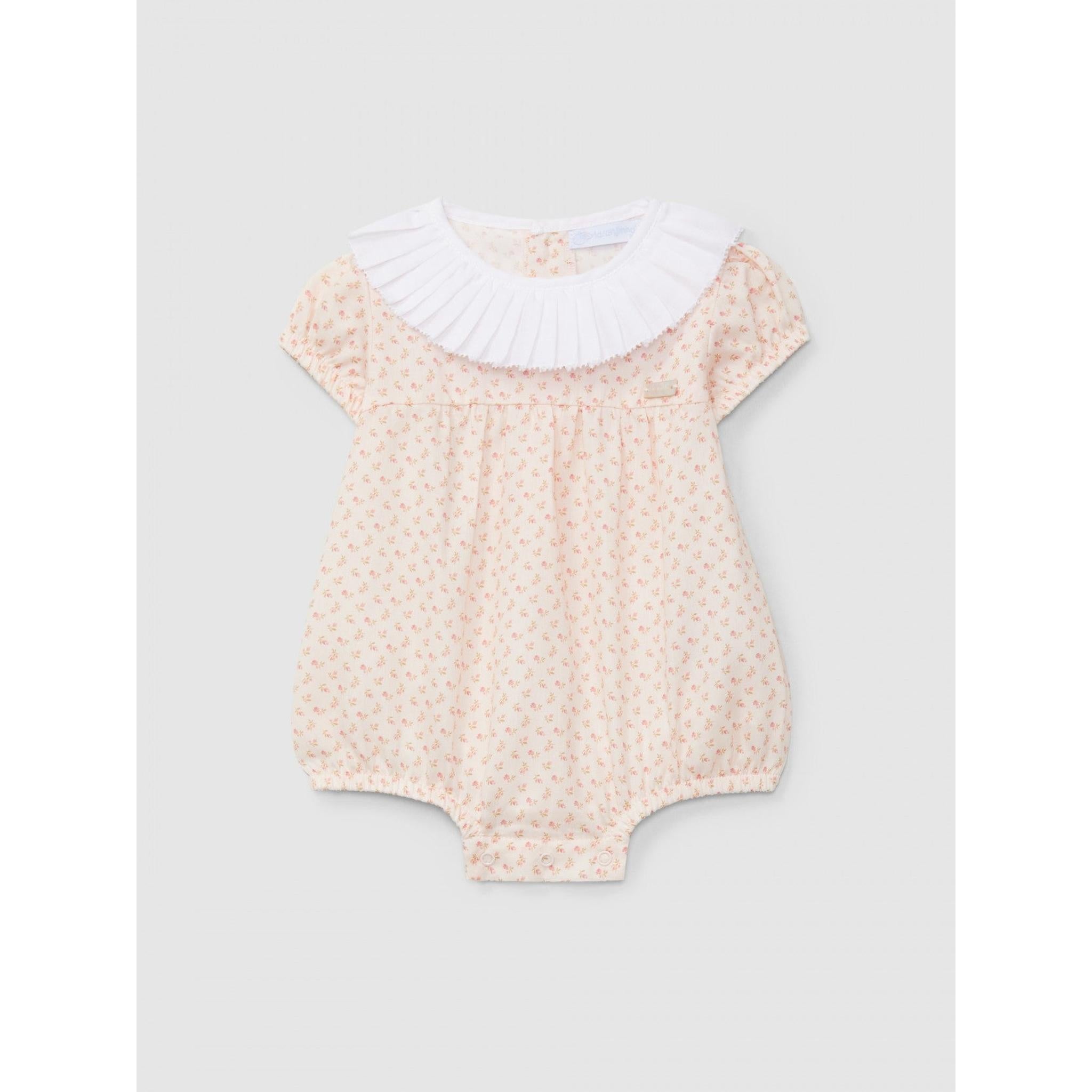 Shortie delicate flowers and pleated collar