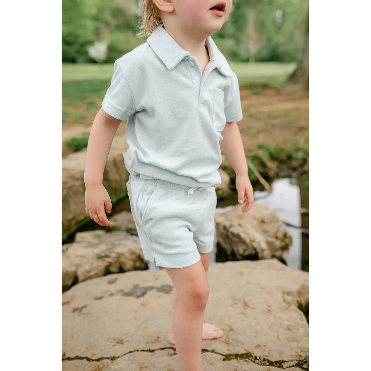 Blue Terry Short Set