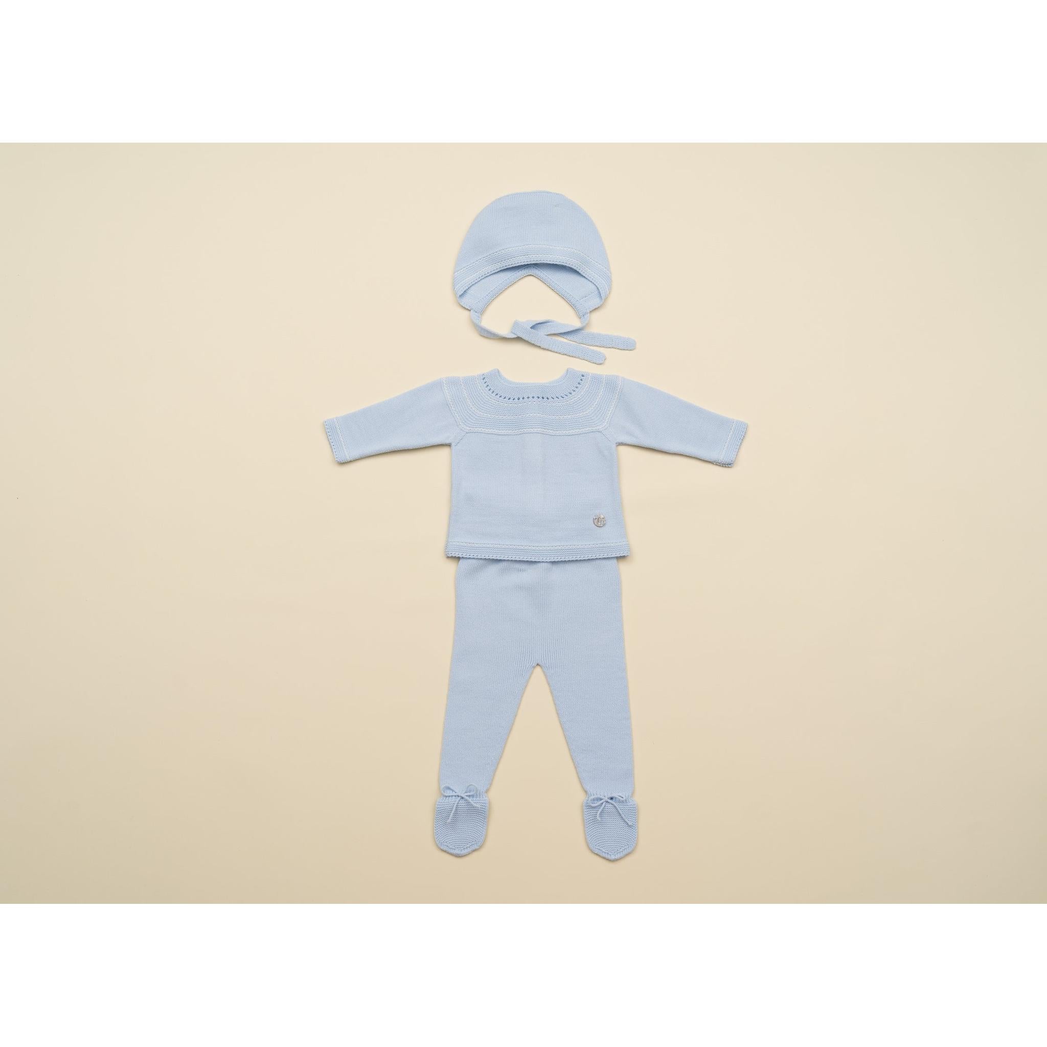 Collar Stripes Knitted Set - Several Colors