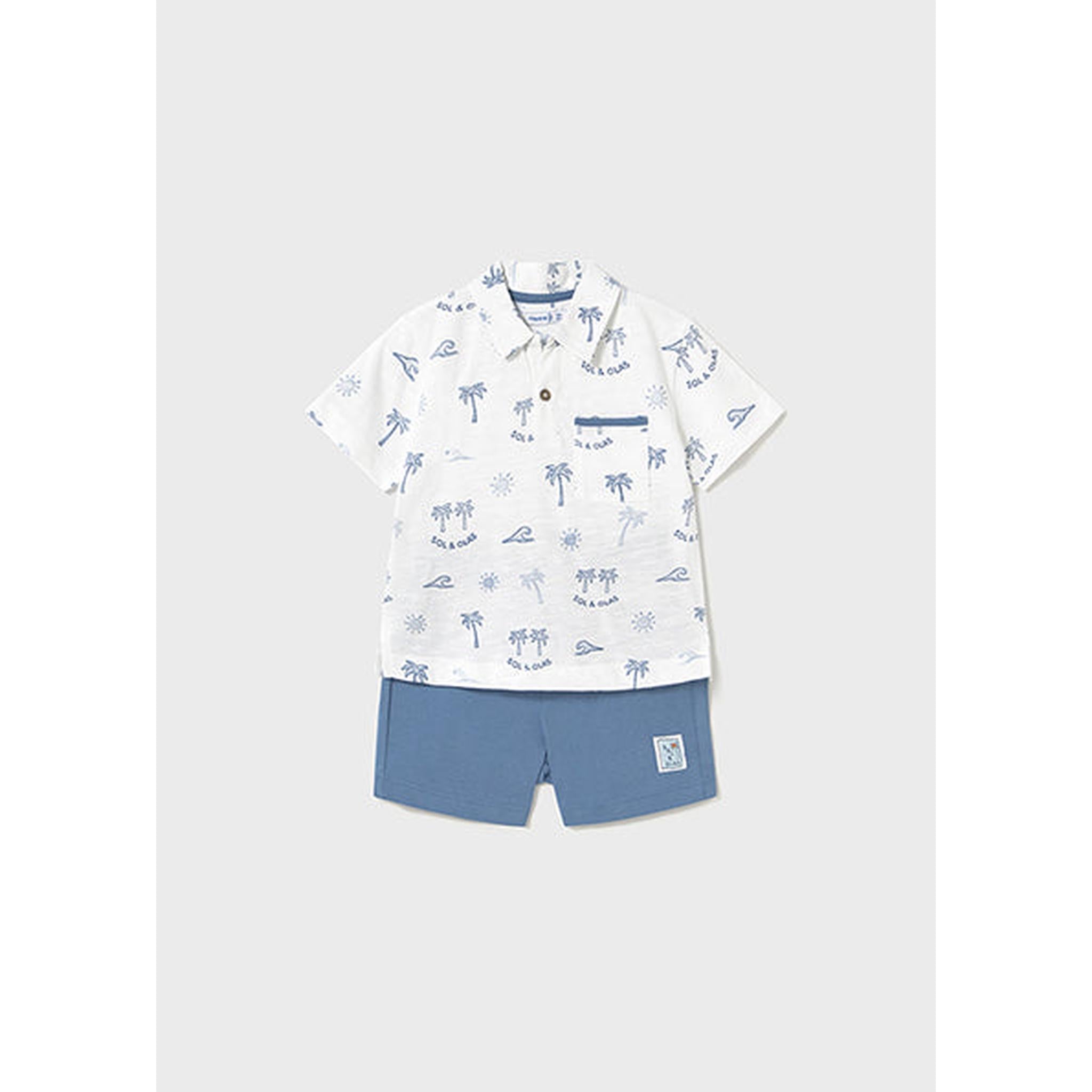 Printed Polo Shirt Set