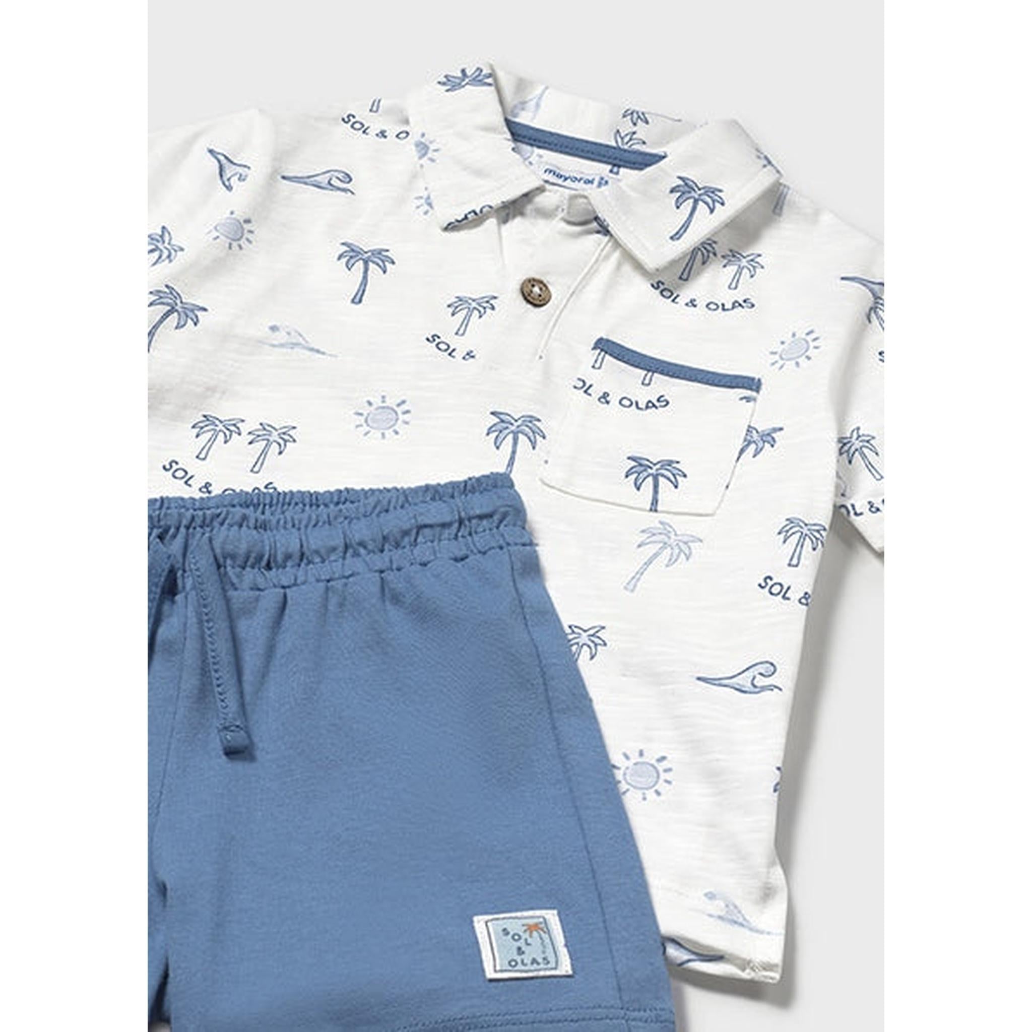 Printed Polo Shirt Set