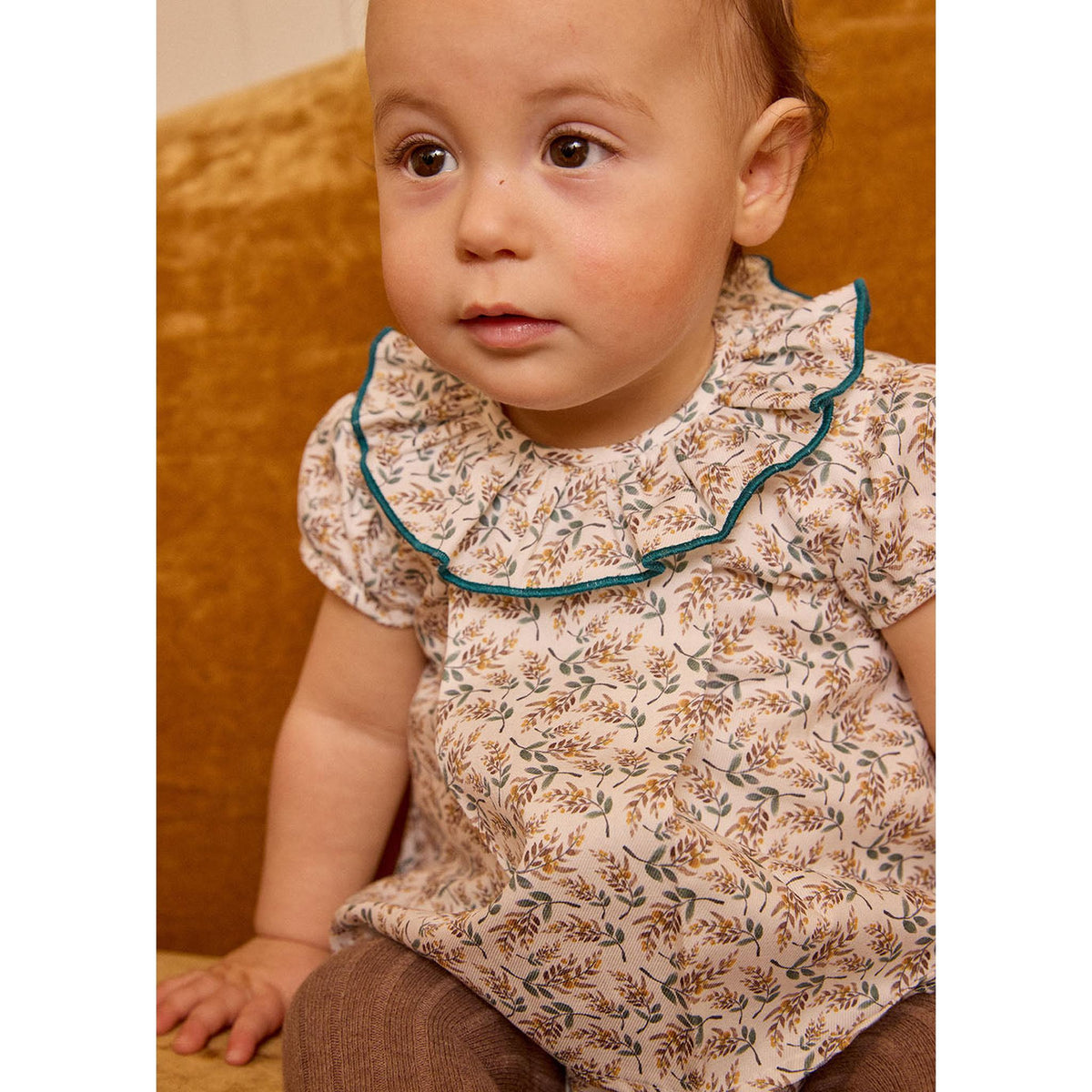 Vestido Flor Mostaza