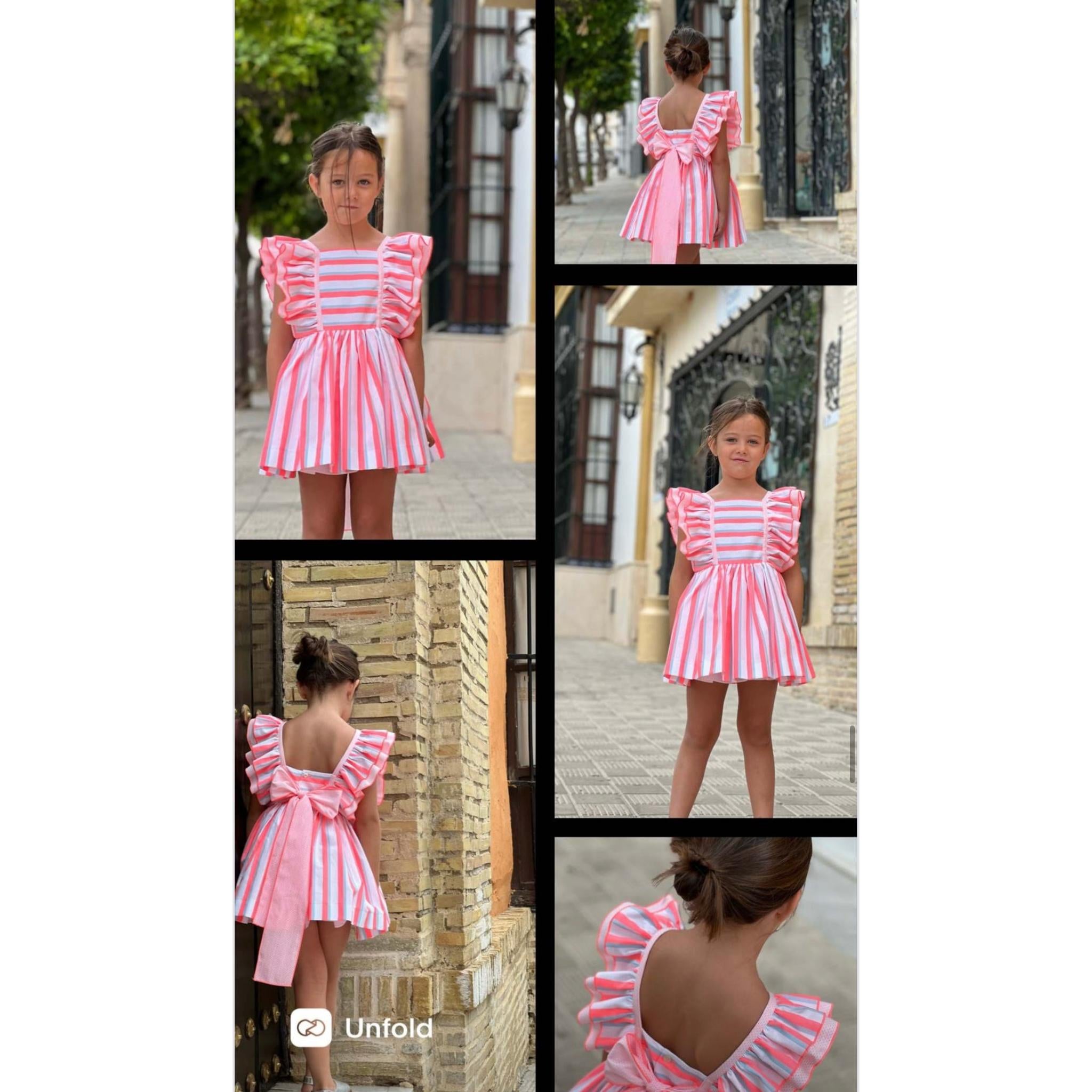 Fluor Pink Stripes Dress