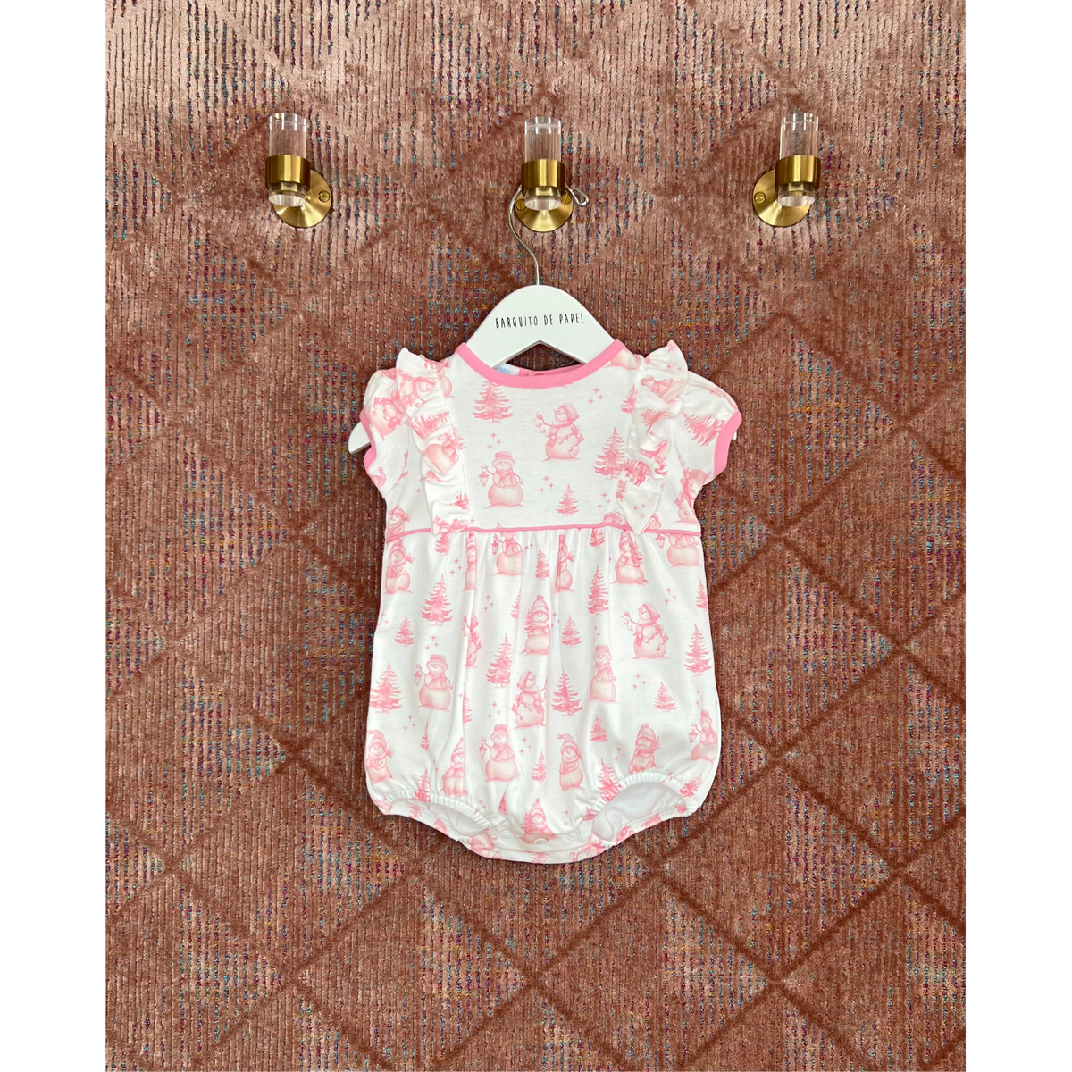 Snowman Pima Bubble - Pink