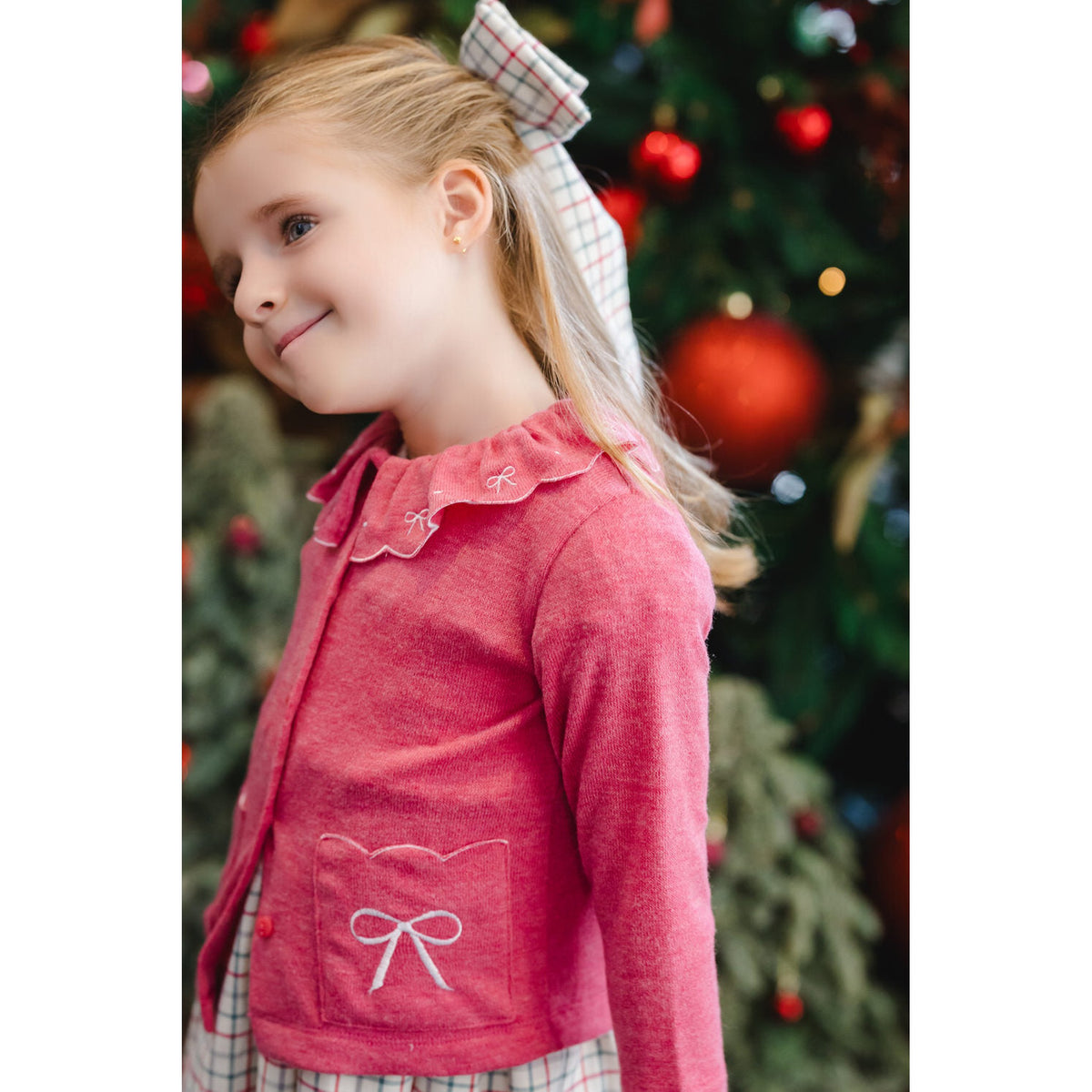 Fucshia Bow Cardigan