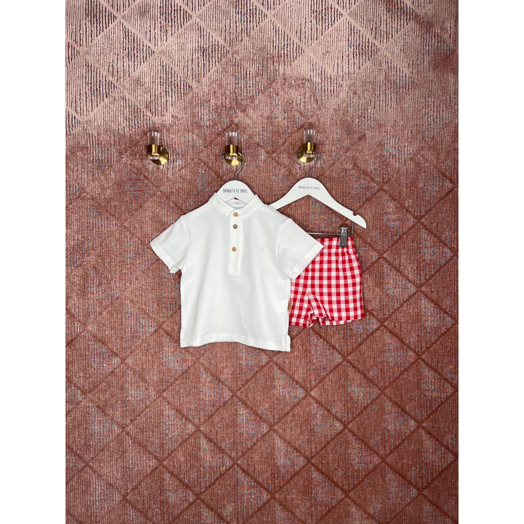 Red Vichy Short Set