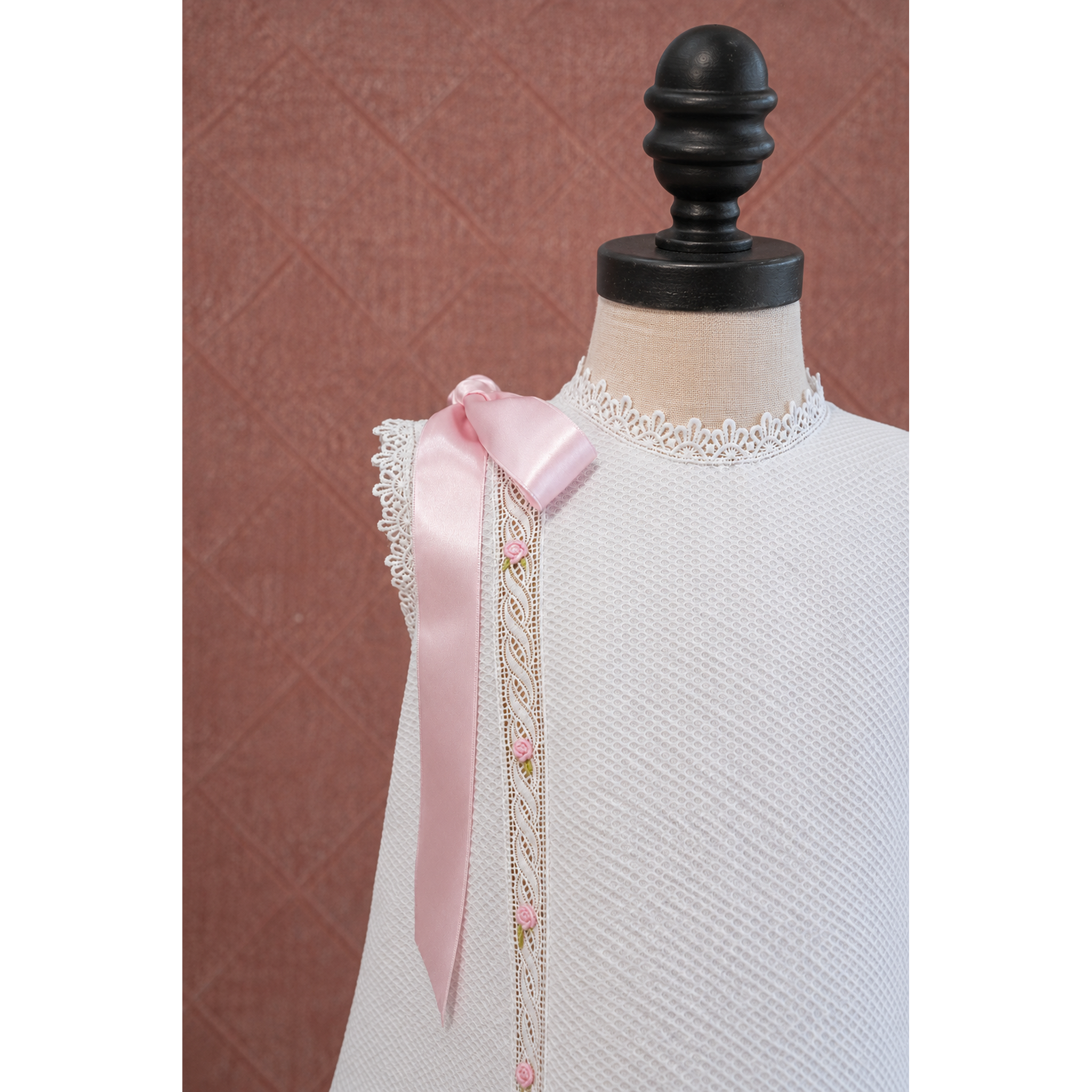 Embroidered Mini Flower Pique Dress