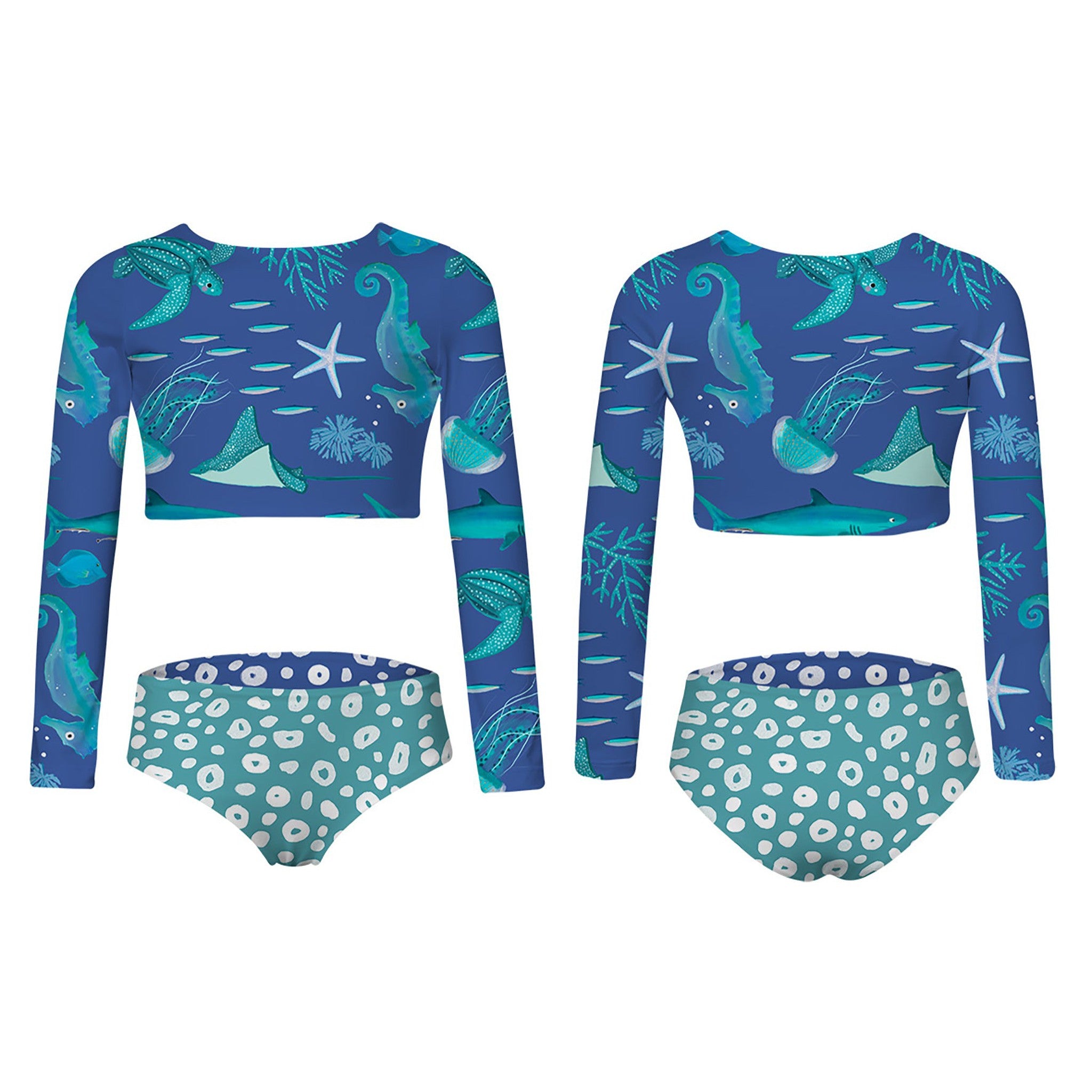 SUN LONGSLEEVE BIKINI-FIESTA EN EL MAR AZUL MORADO