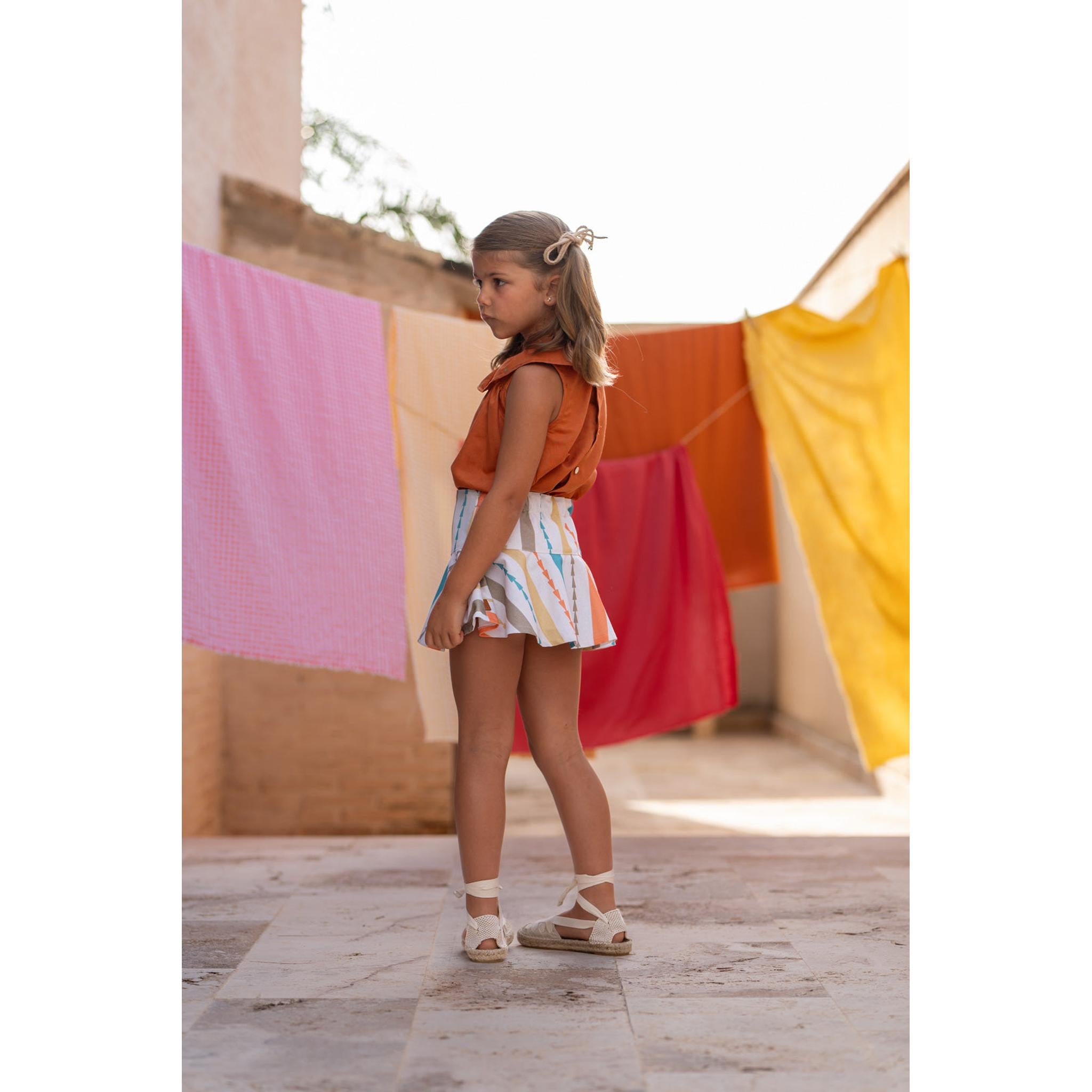 Multi Skirt Set - Blue Top