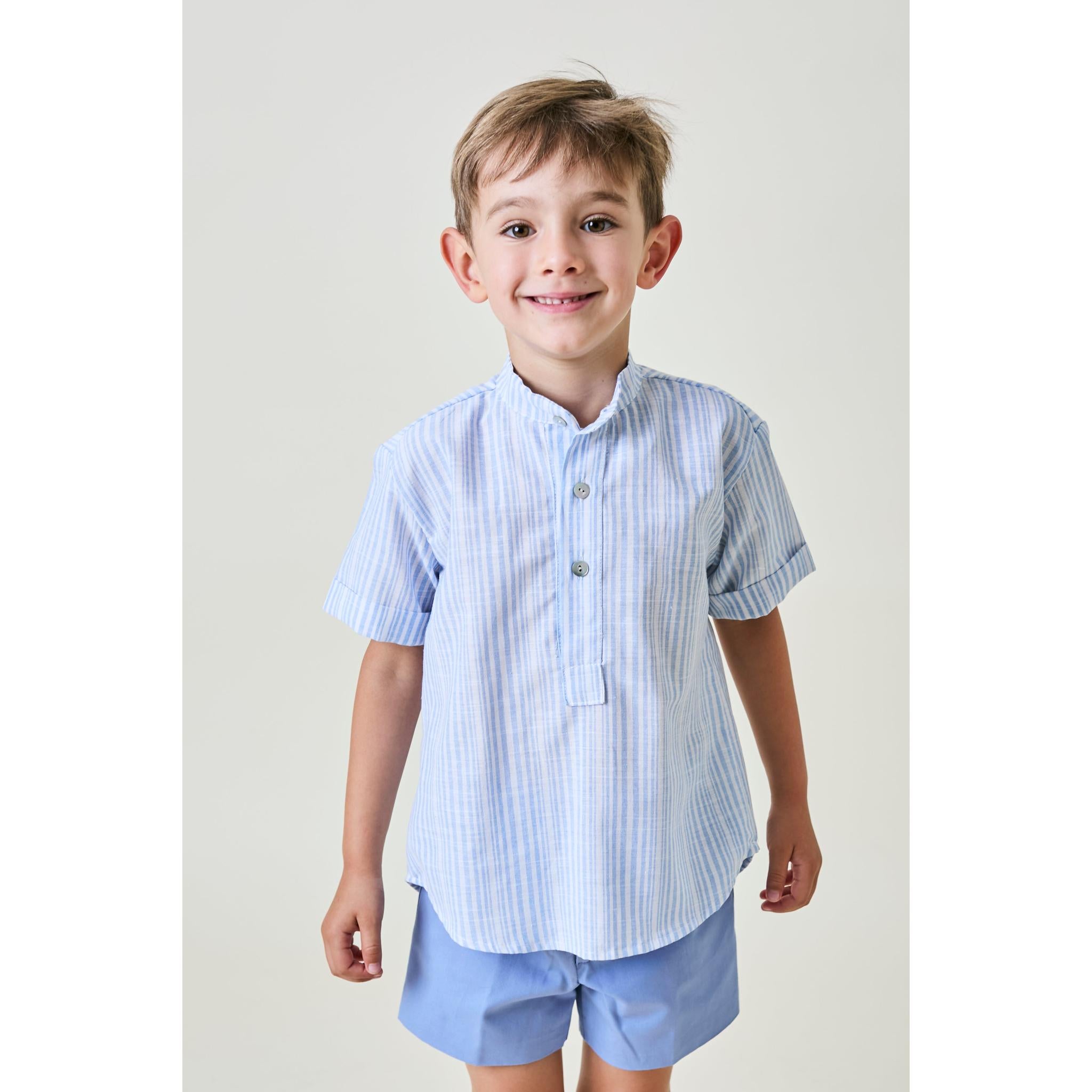Mao Blue Stripes Shirt
