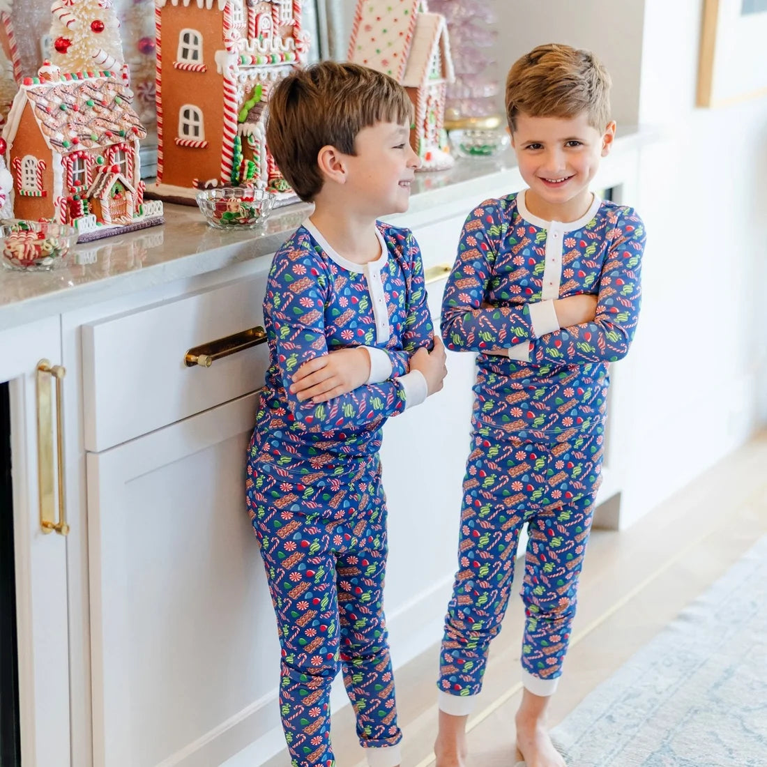 PRE ORDER Jack Boys' Pajama Pant Set - Christmas Candy Blue