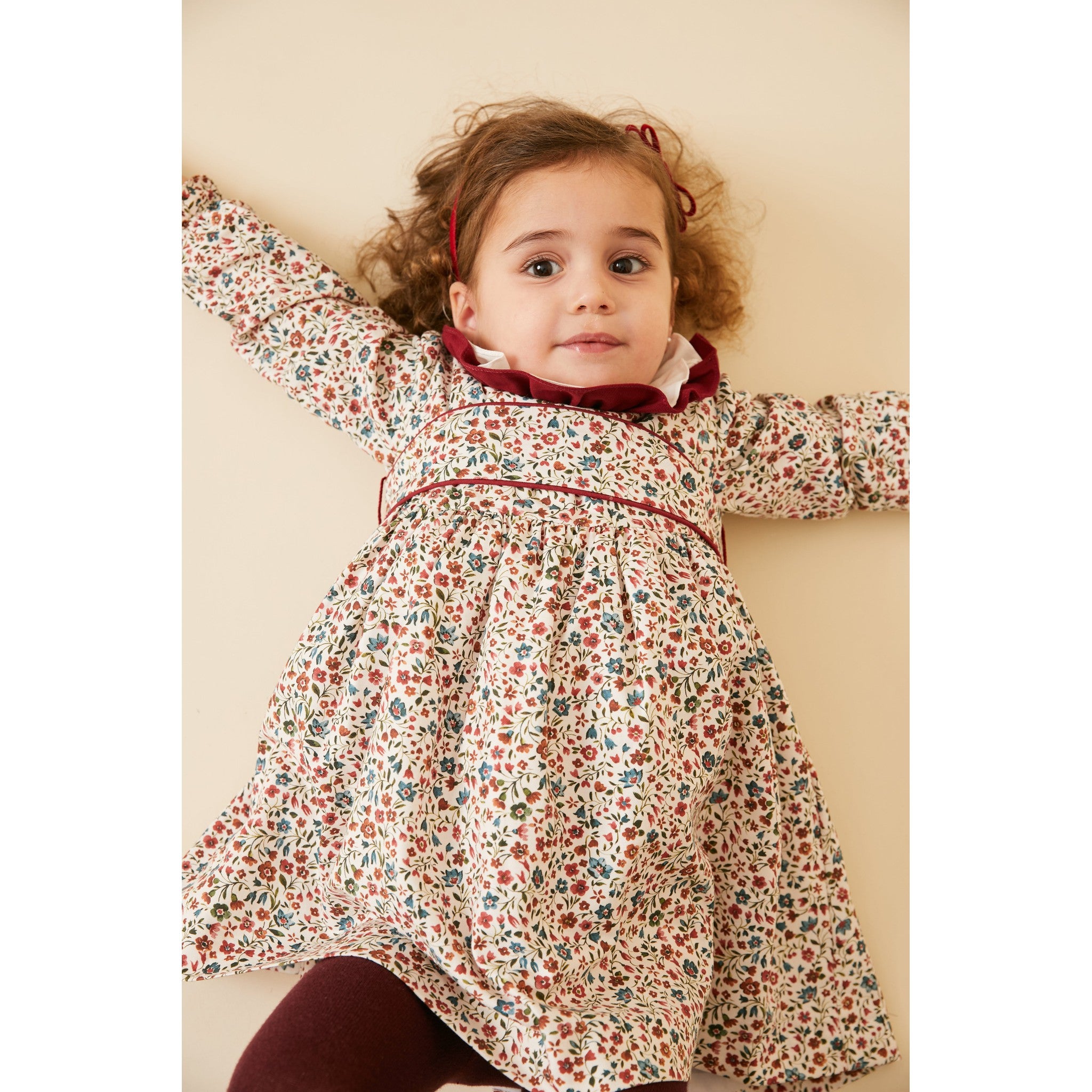 Cranberry Ruffle Collar Dress