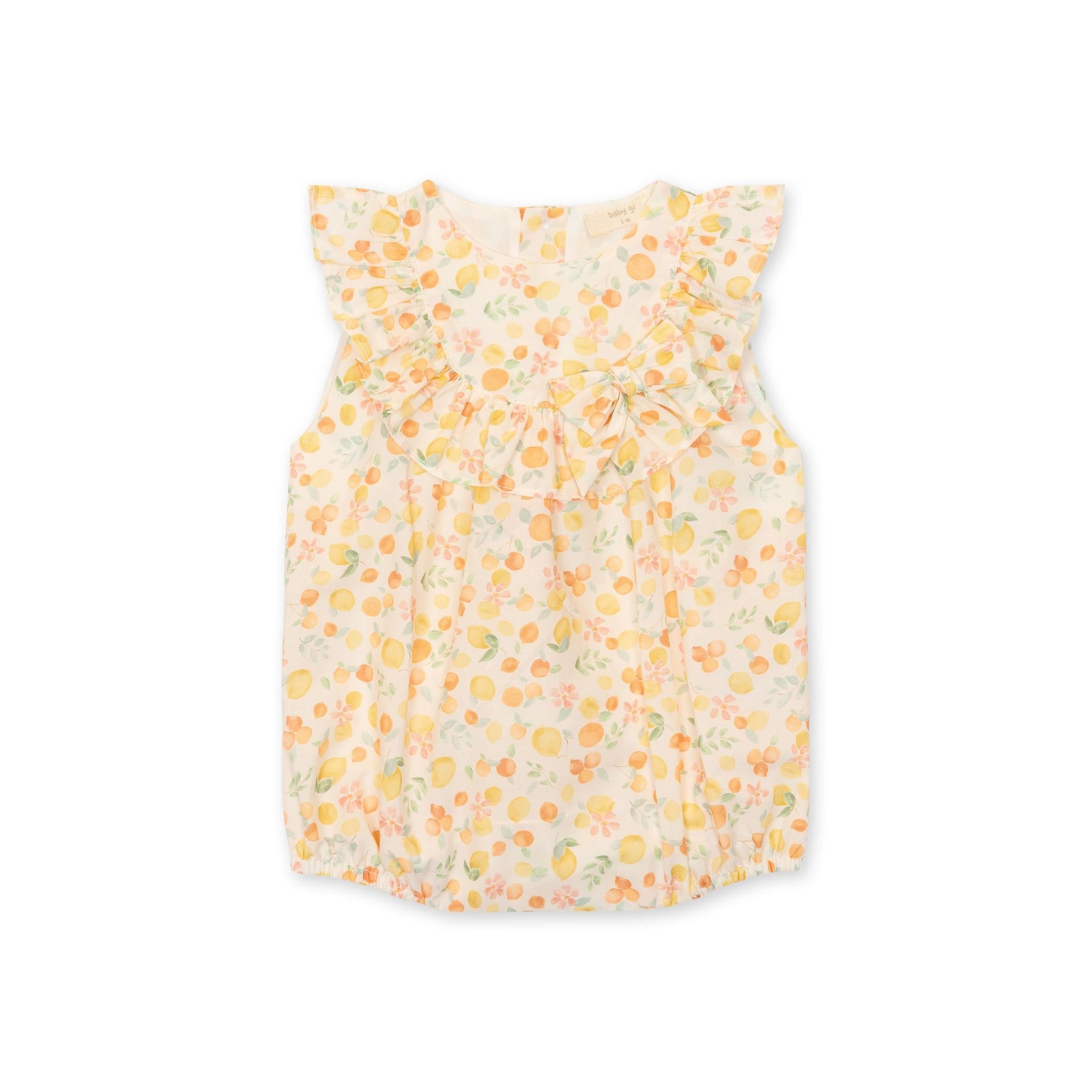 Citrus Romper with Bonnet