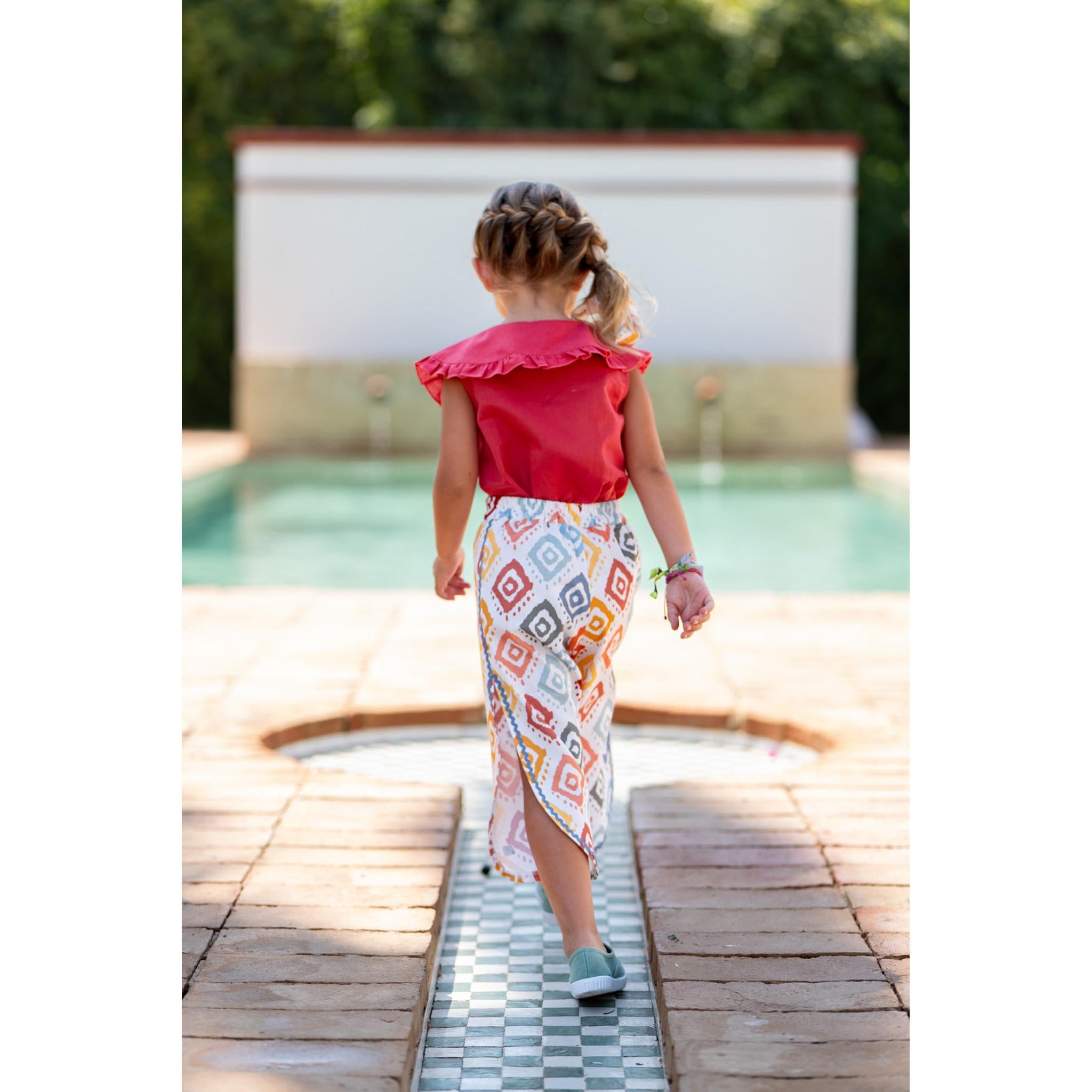 Set Etnico Pantalon Tulip - Blue Top