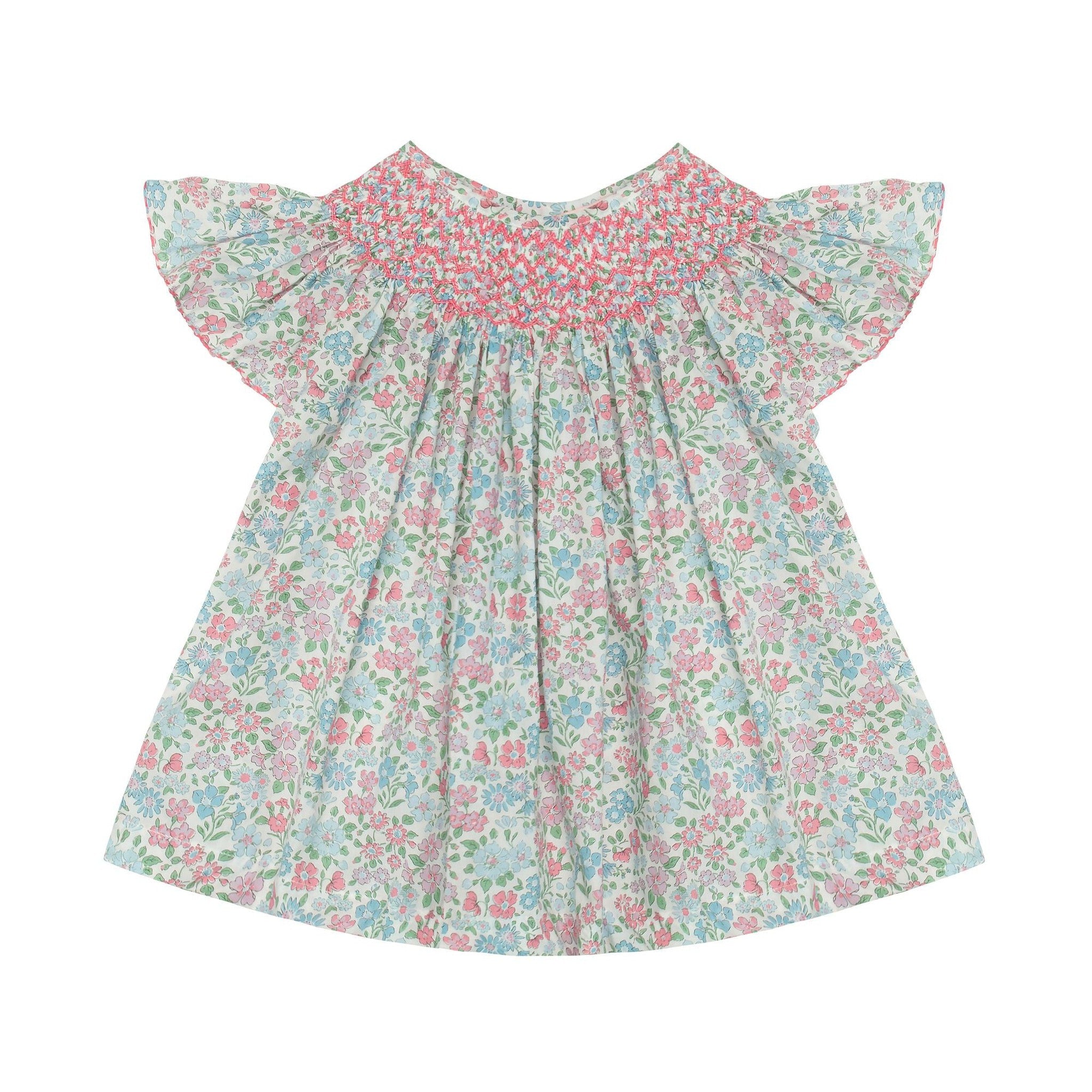 COCO BLOUSE WITH WITH HIBISCUS HAND SMOCKING MADE WITH LIBERTY ANNABELLA