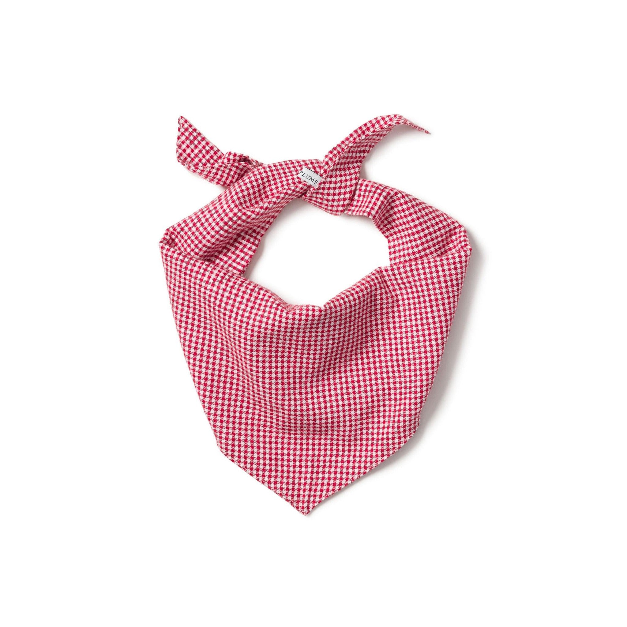 Red Mini Gingham Dog Bandana