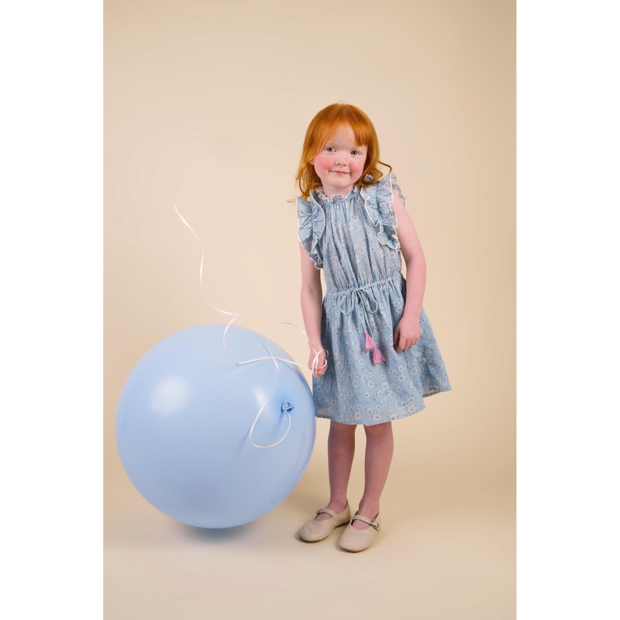 Florence Dress - TONAL FLORAL BLUE PRINT