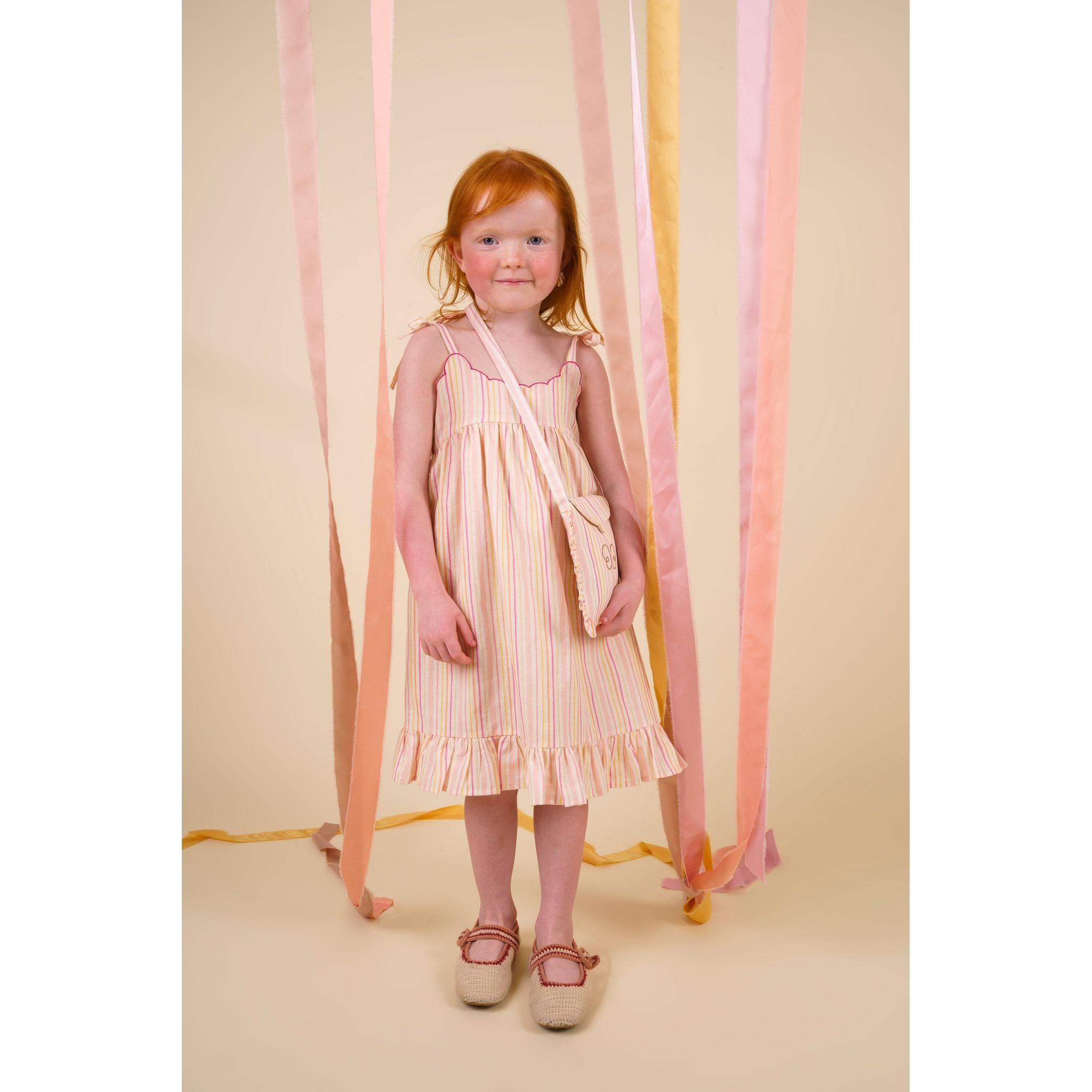 Alena dress - PINK STIPES PRINT